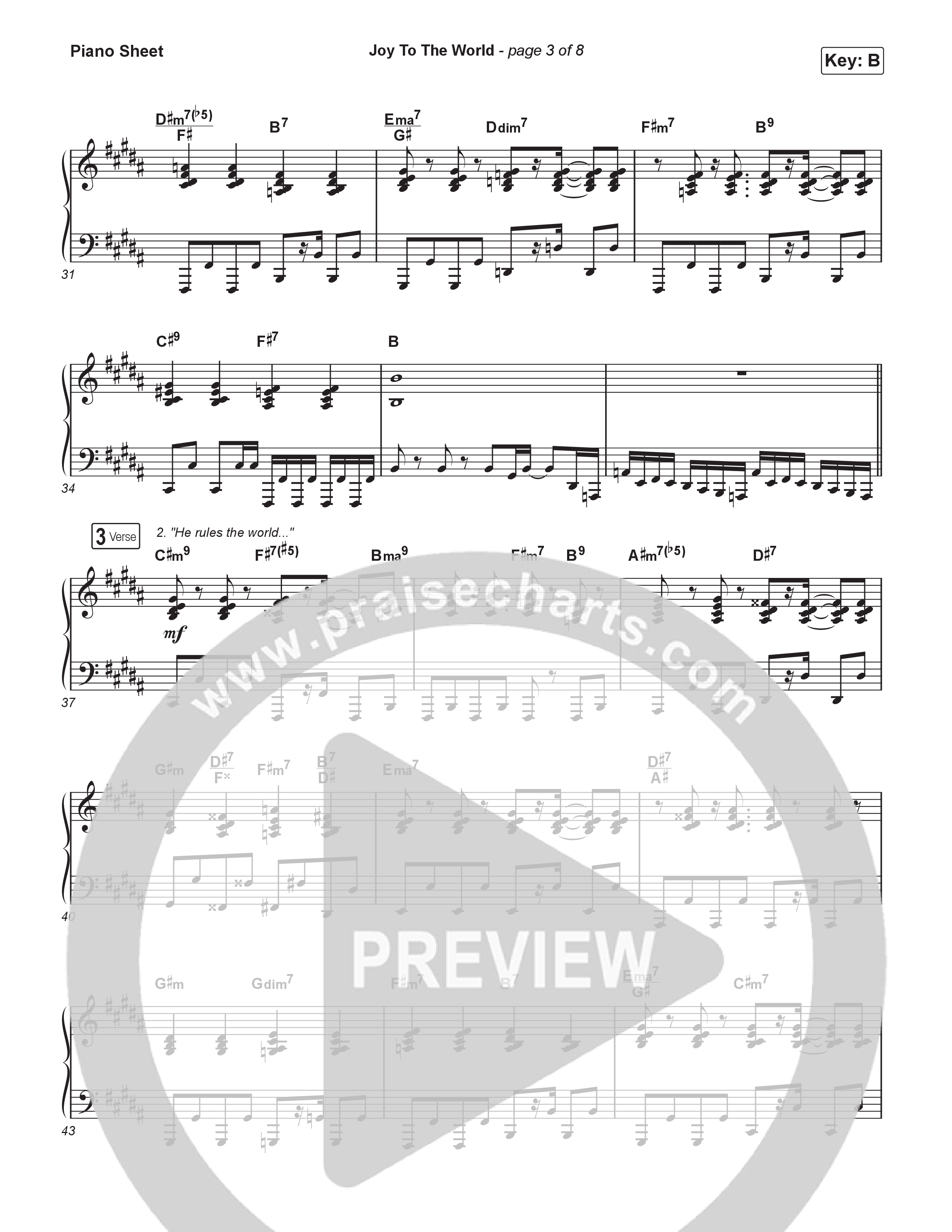 Joy To The World Piano Sheet (CeCe Winans)