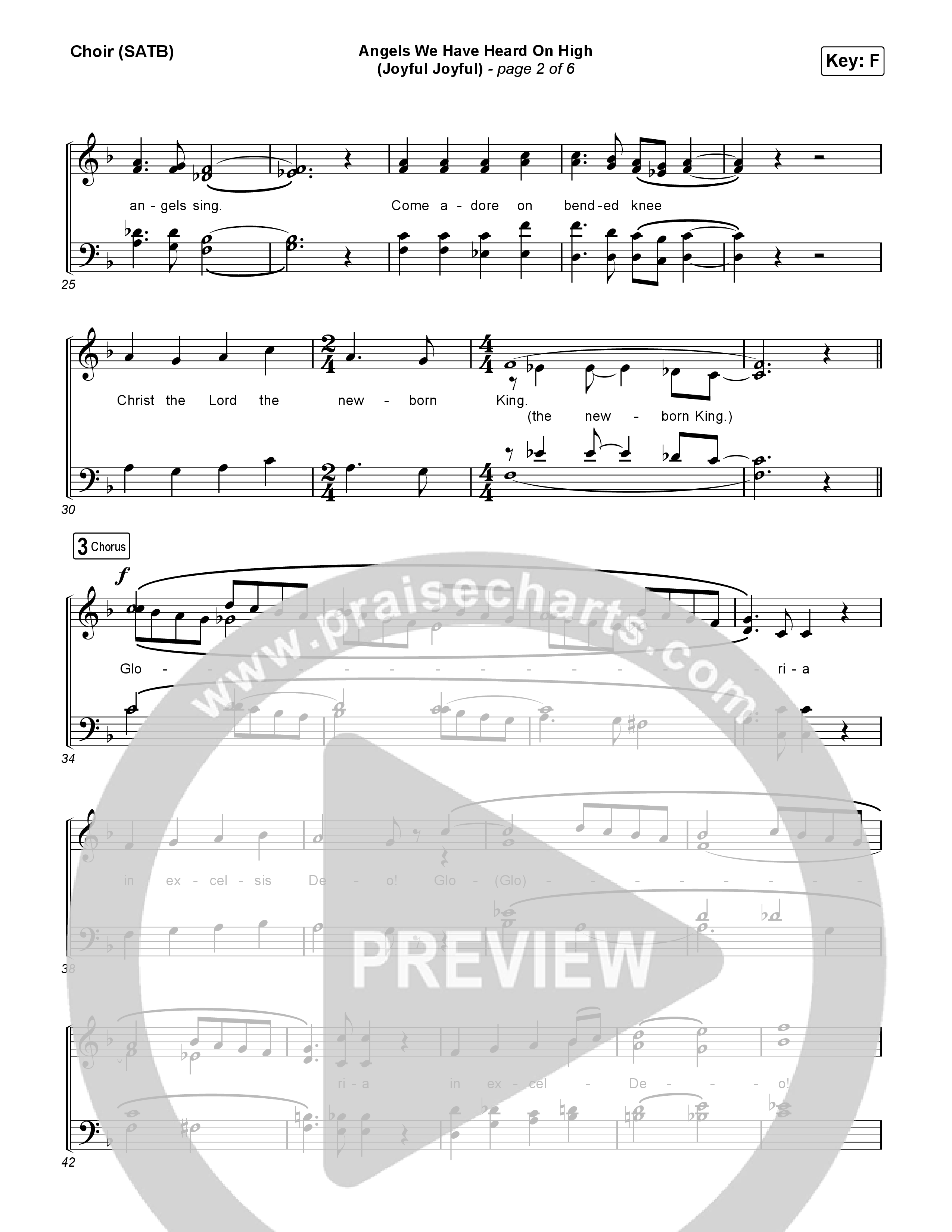Angels We Have Heard On High (Joyful Joyful) Choir Sheet (SATB) (CeCe Winans)