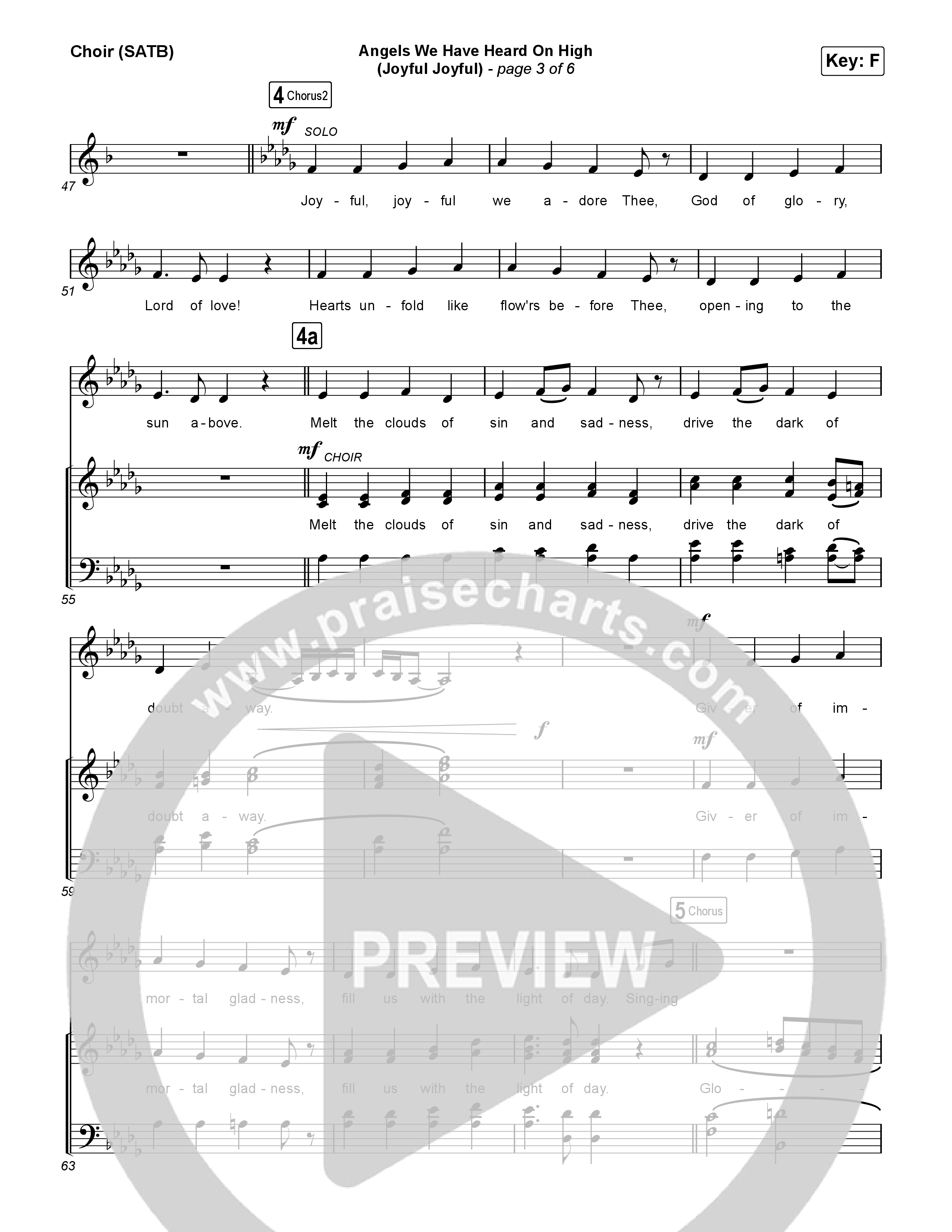 Angels We Have Heard On High (Joyful Joyful) Choir Sheet (SATB) (CeCe Winans)