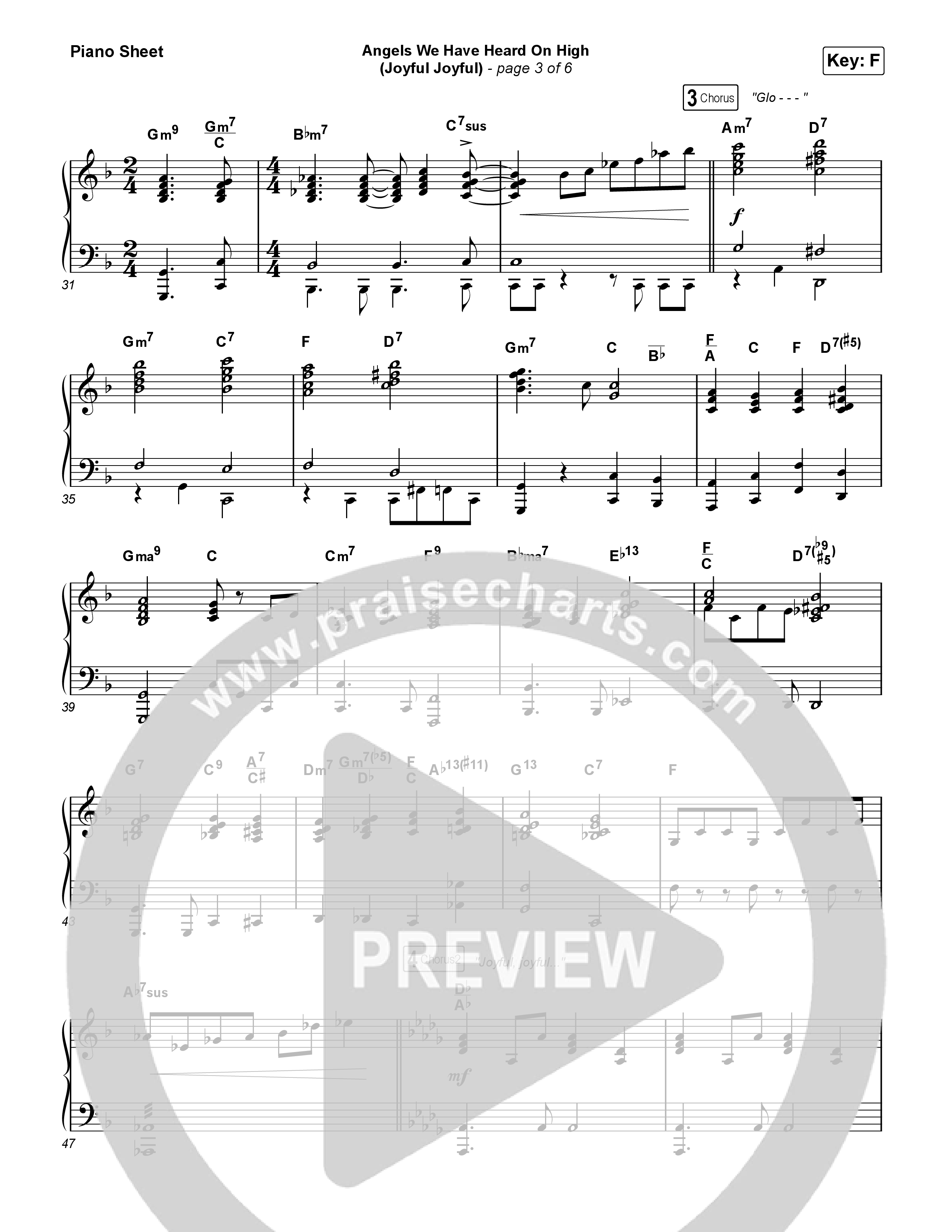 Angels We Have Heard On High (Joyful Joyful) Piano Sheet (CeCe Winans)