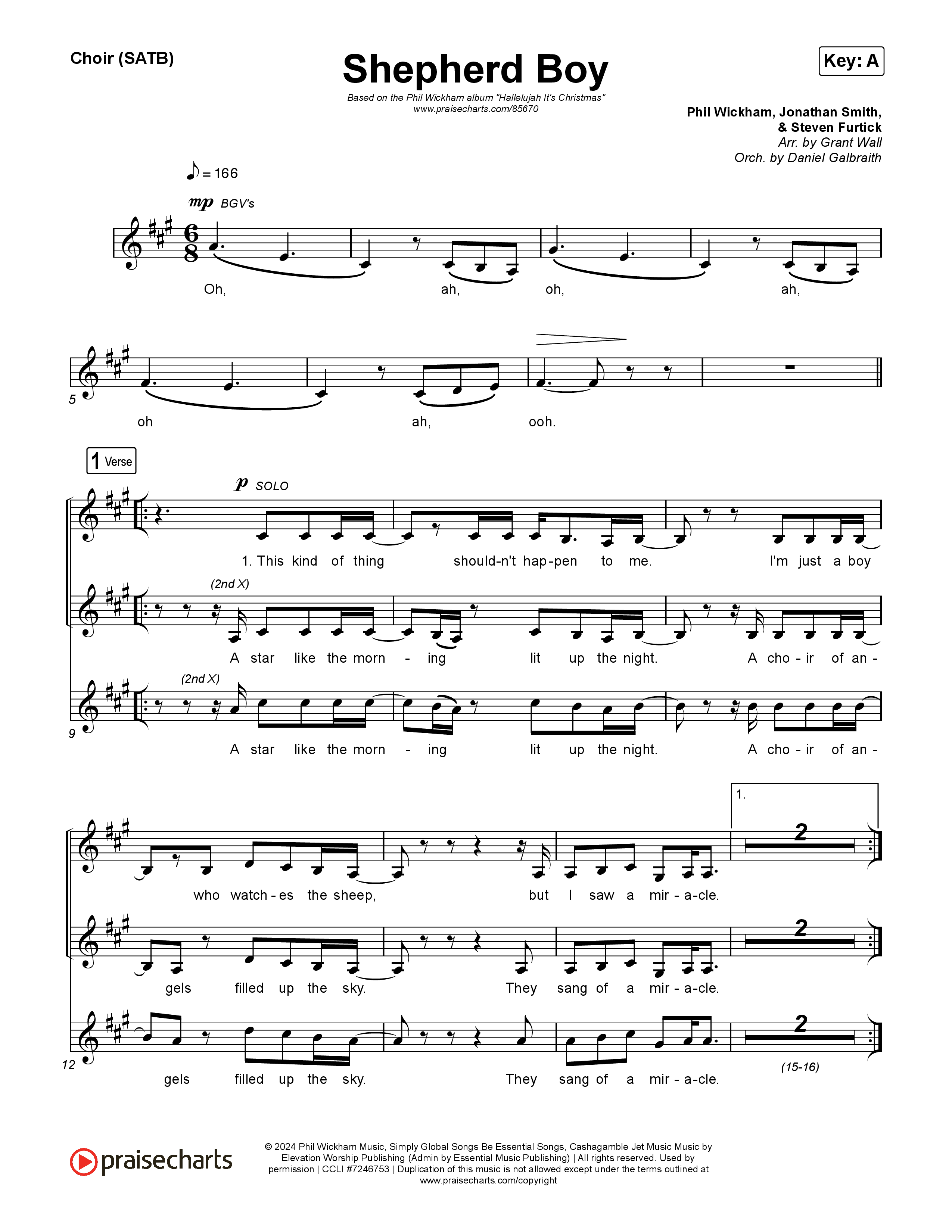 Shepherd Boy Choir Sheet (SATB) (Phil Wickham)