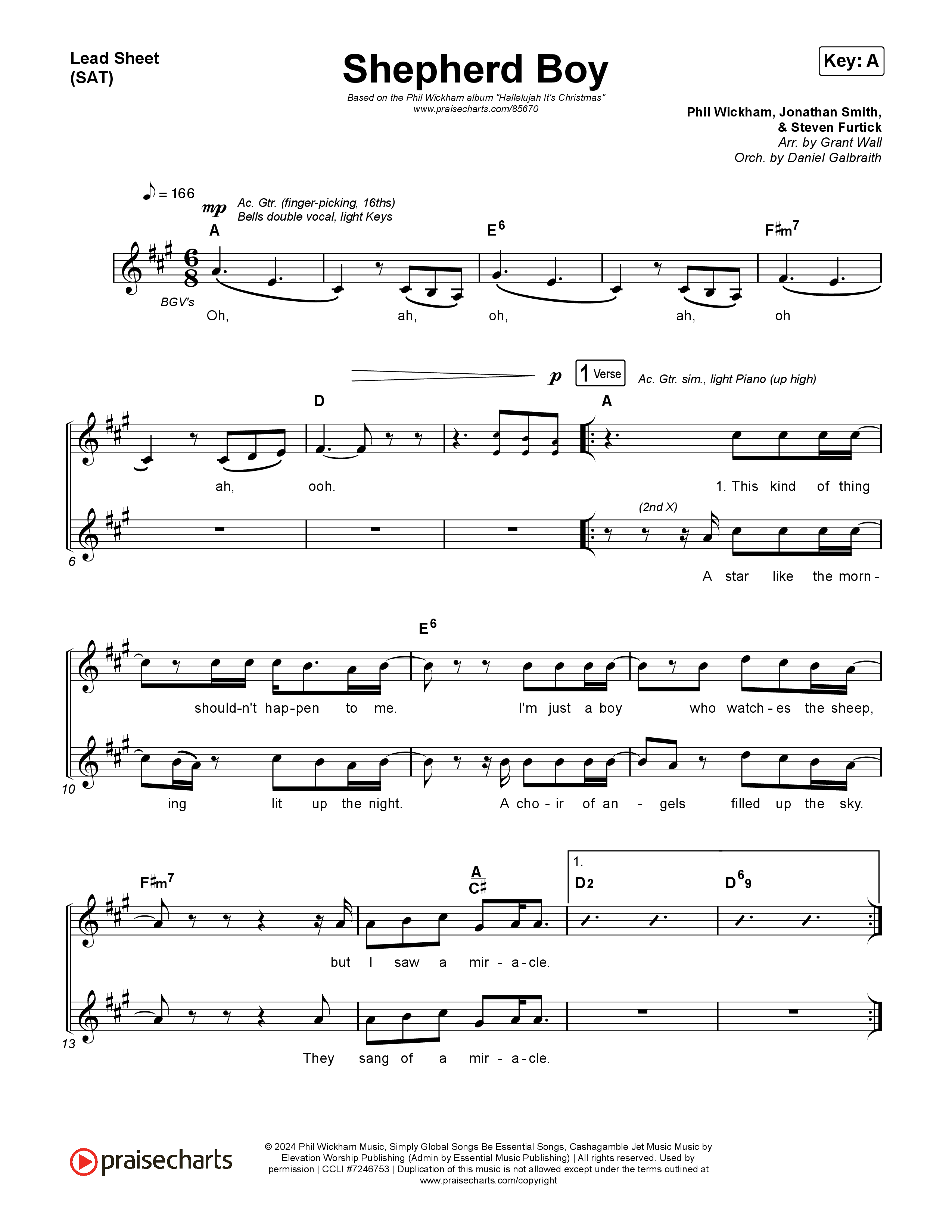Shepherd Boy Lead Sheet (SAT) (Phil Wickham)