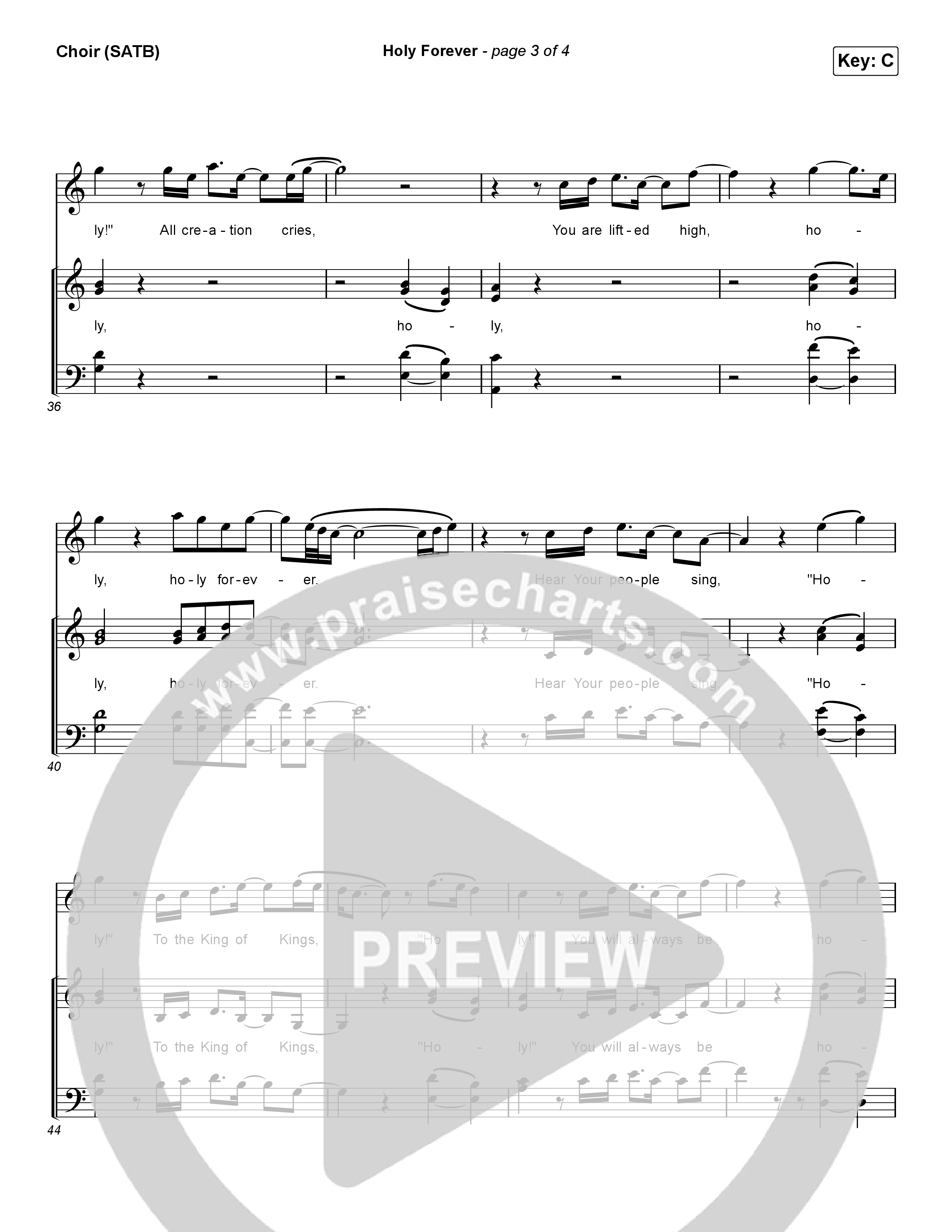 Holy Forever Choir Sheet (SATB) (Phil Wickham)