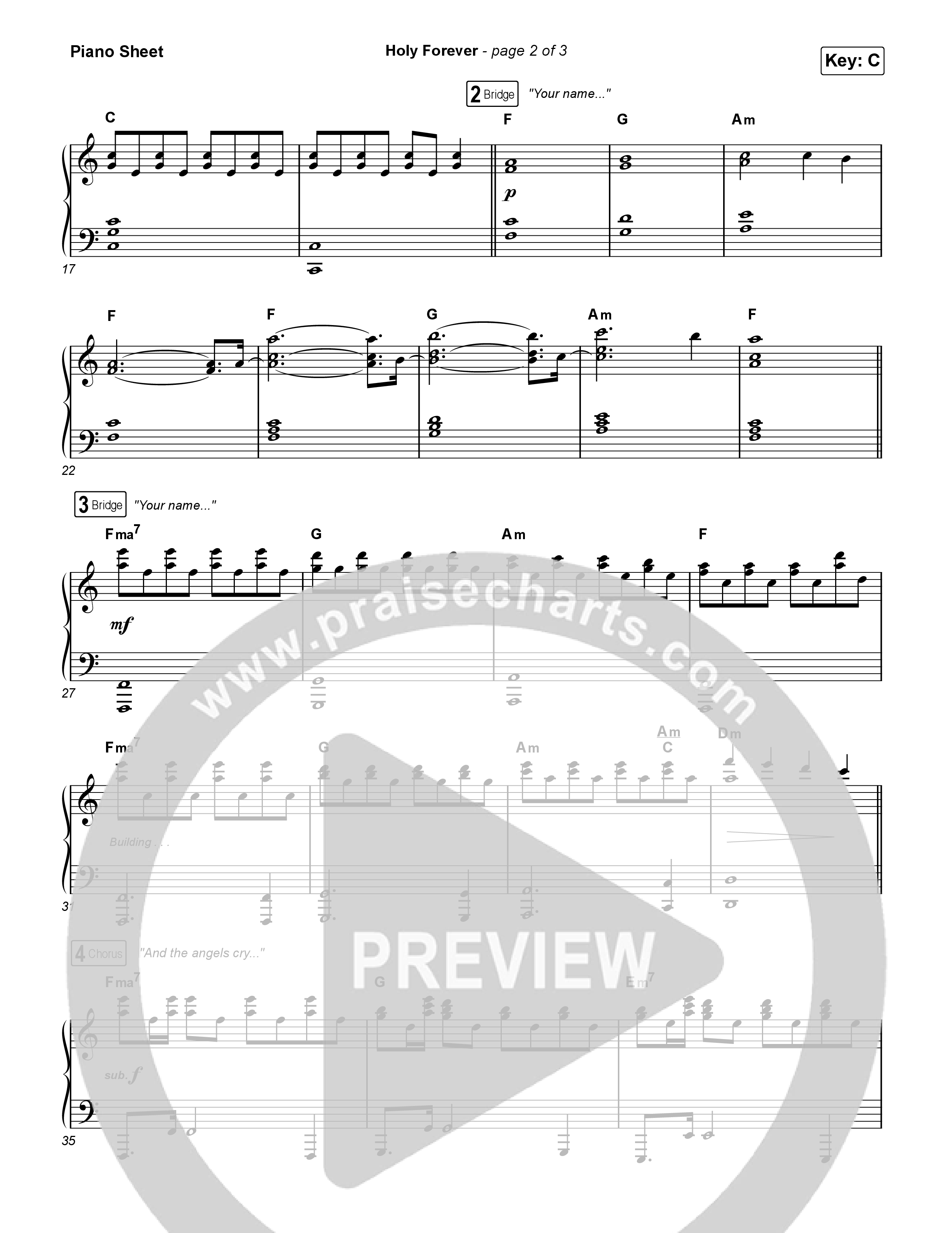 Holy Forever Piano Sheet (Phil Wickham)