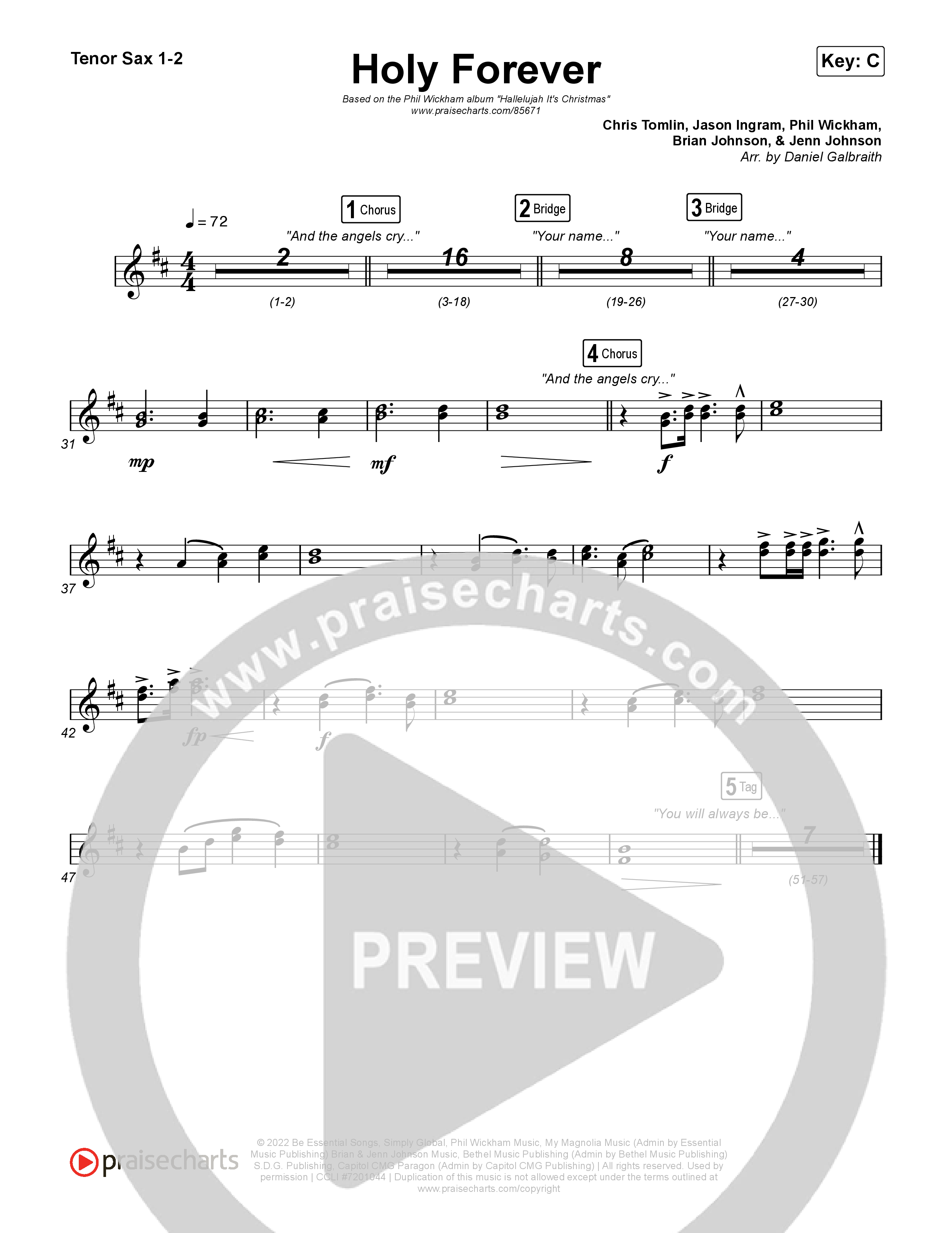 Holy Forever Sax Pack (Phil Wickham)