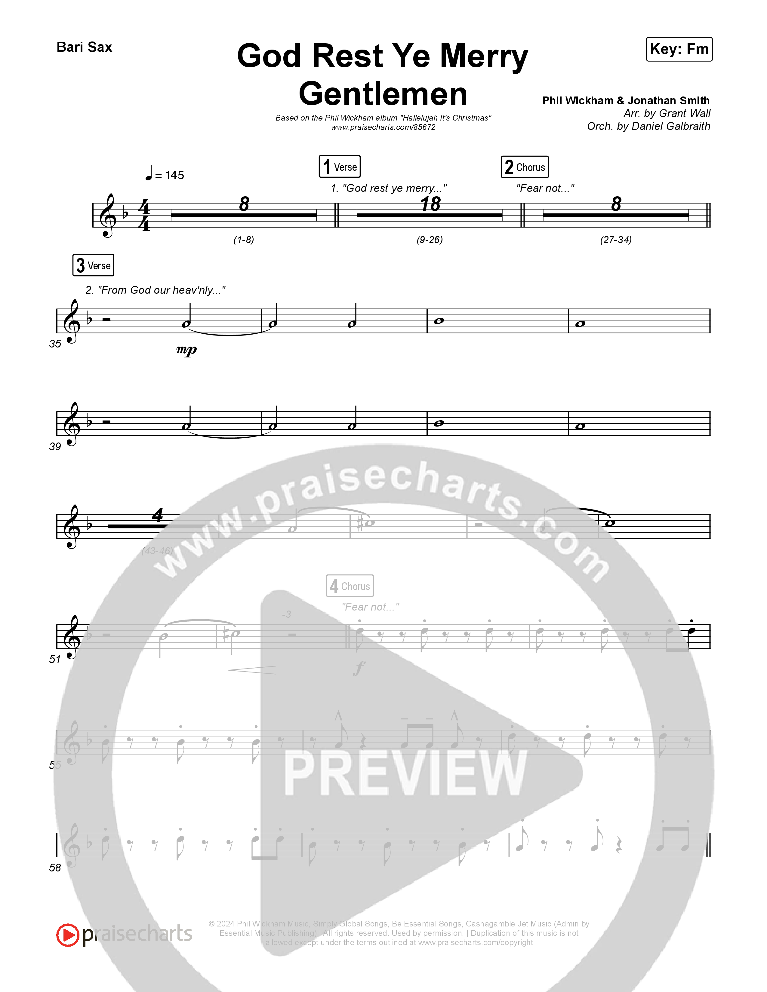 God Rest Ye Merry Gentlemen Bari Sax (Phil Wickham)