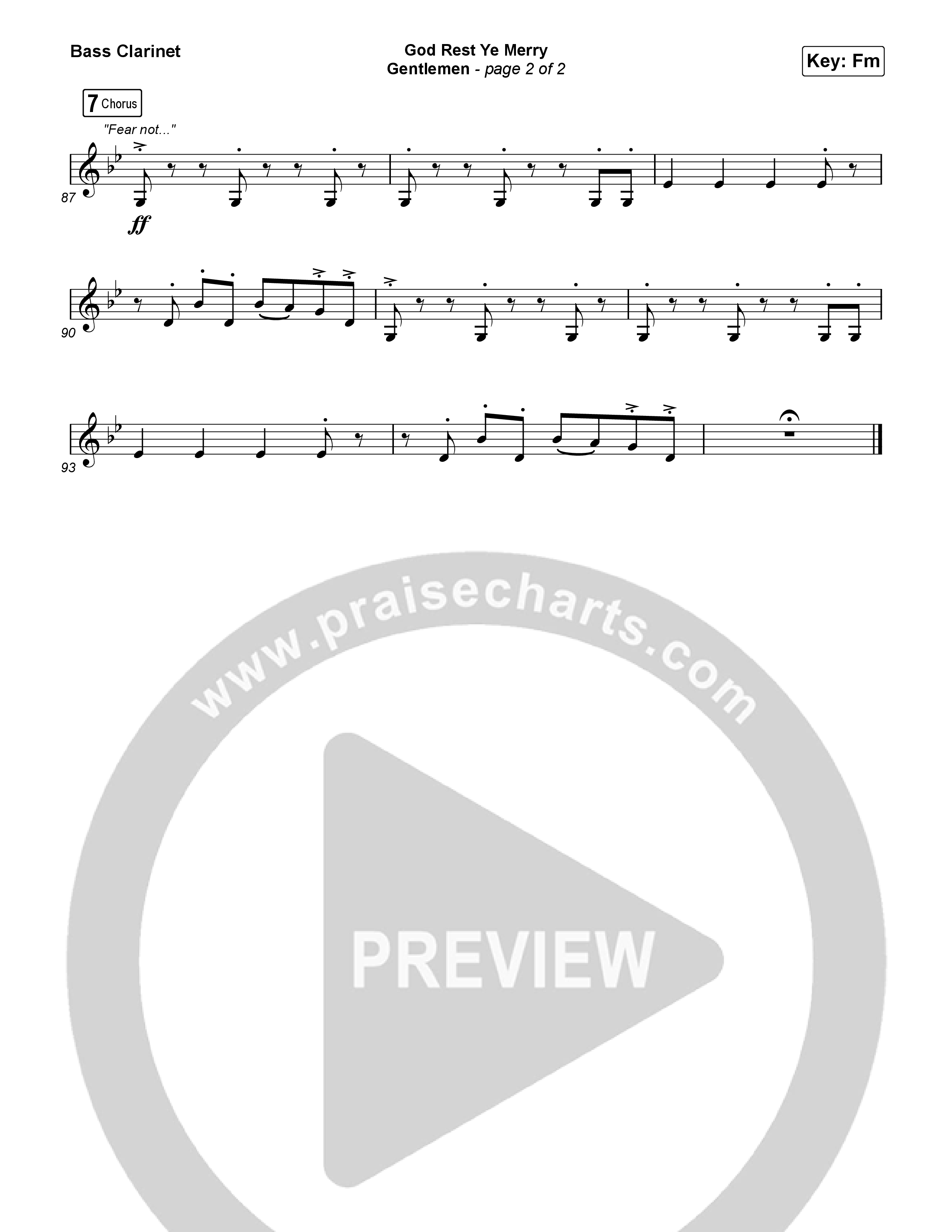 God Rest Ye Merry Gentlemen Bass Clarinet (Phil Wickham)