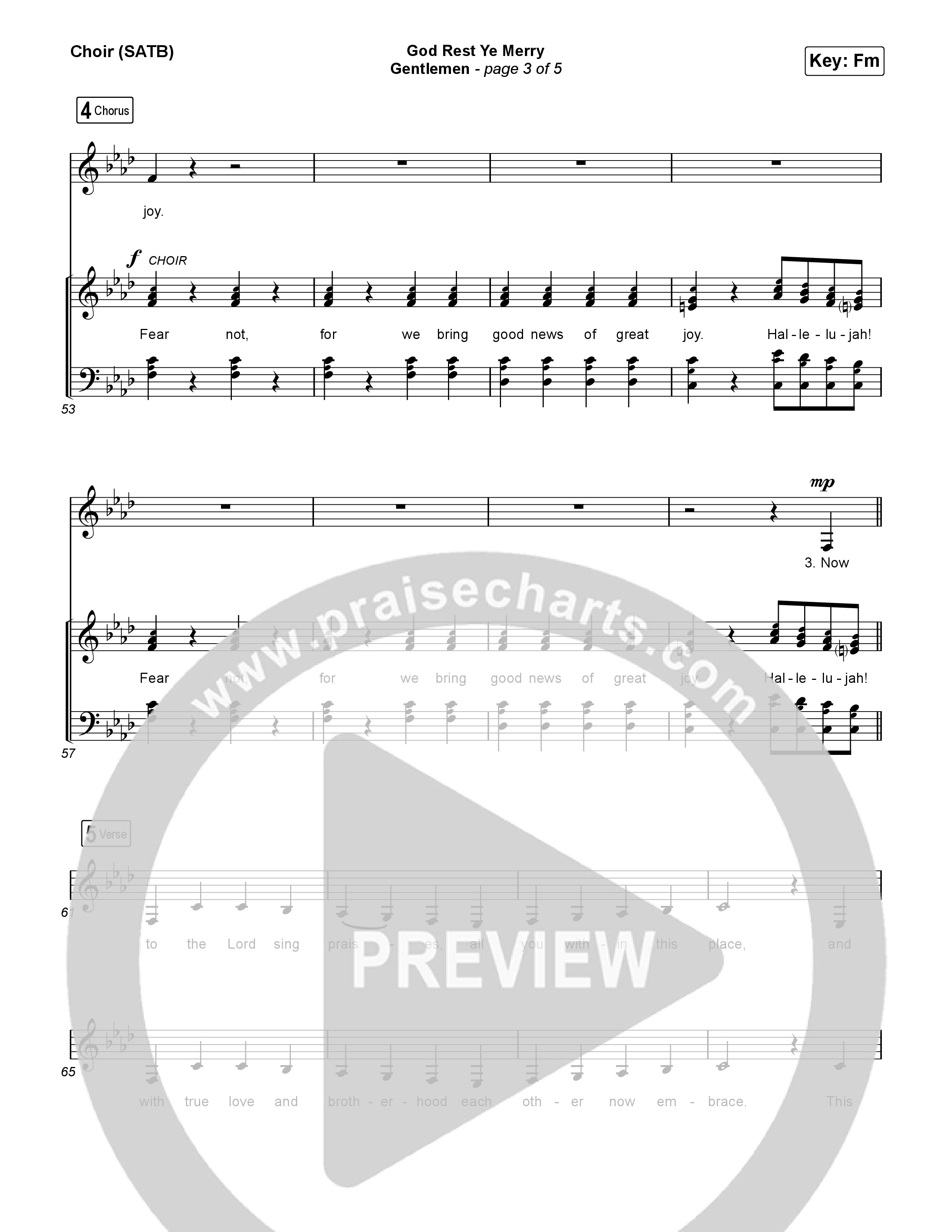 God Rest Ye Merry Gentlemen Choir Sheet (SATB) (Phil Wickham)