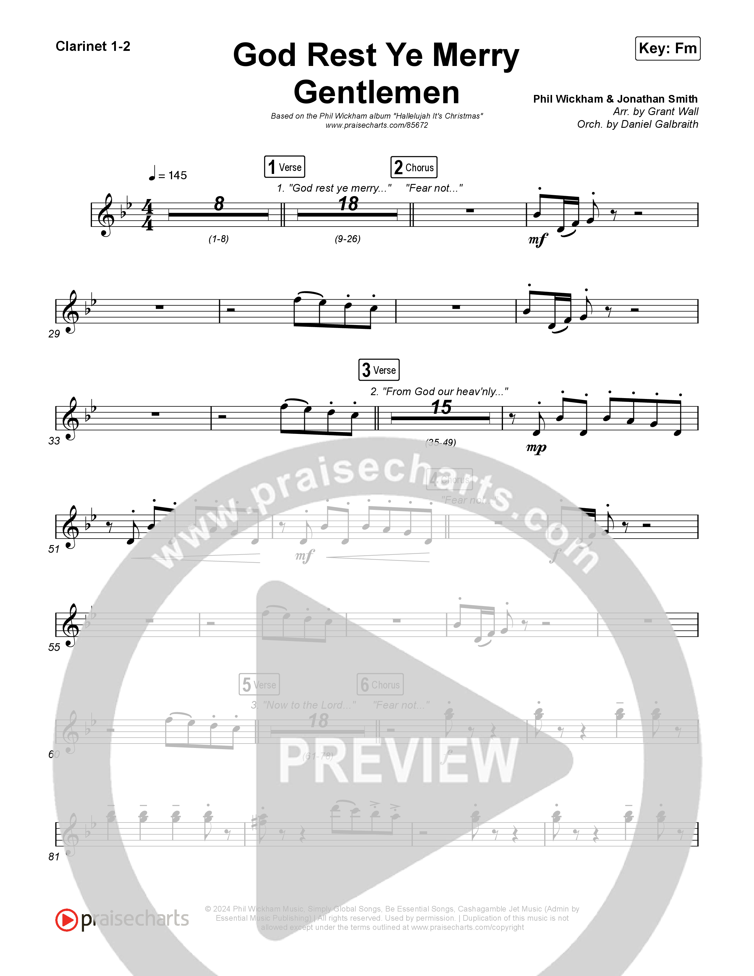 God Rest Ye Merry Gentlemen Clarinet 1,2 (Phil Wickham)