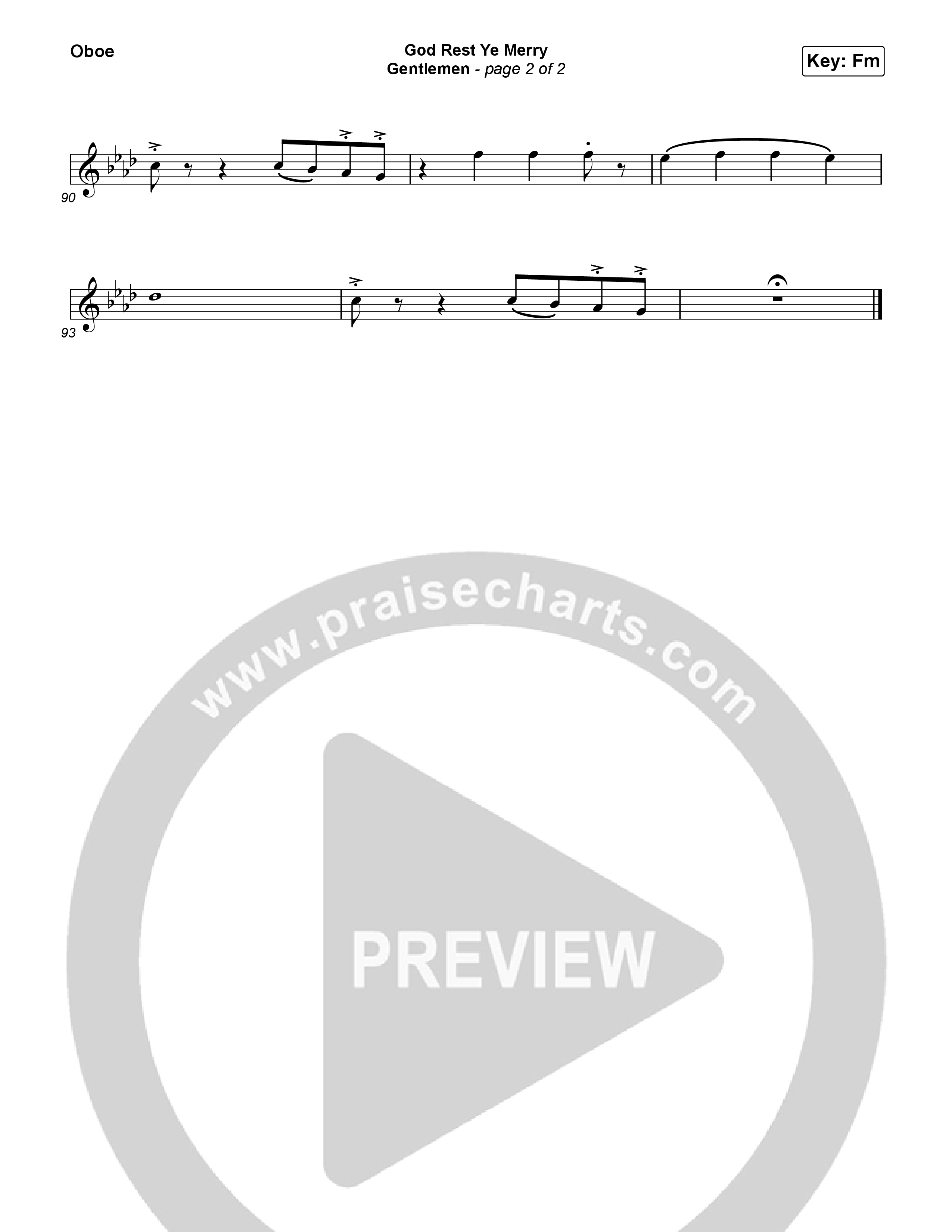 God Rest Ye Merry Gentlemen Oboe (Phil Wickham)