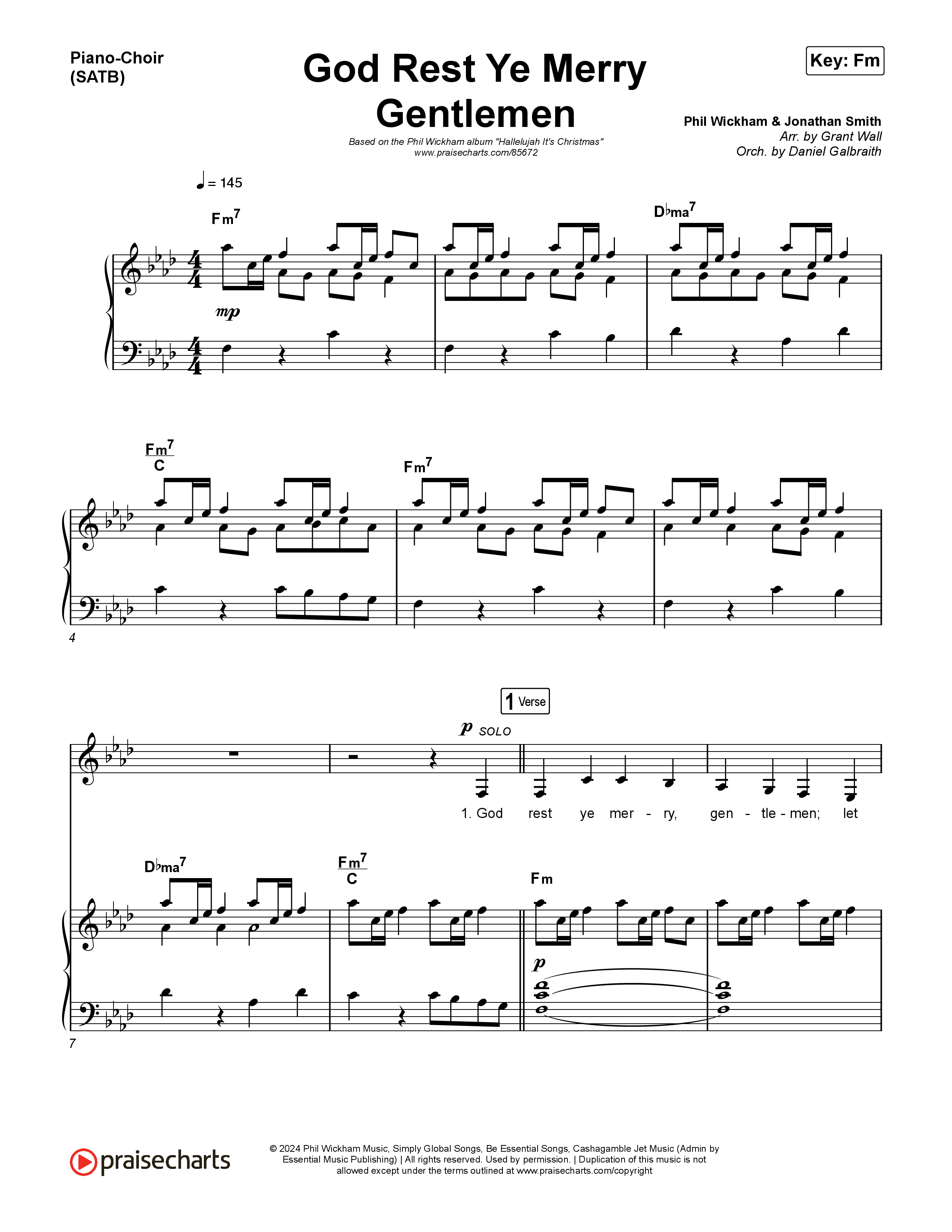 God Rest Ye Merry Gentlemen Piano/Vocal Pack (Phil Wickham)