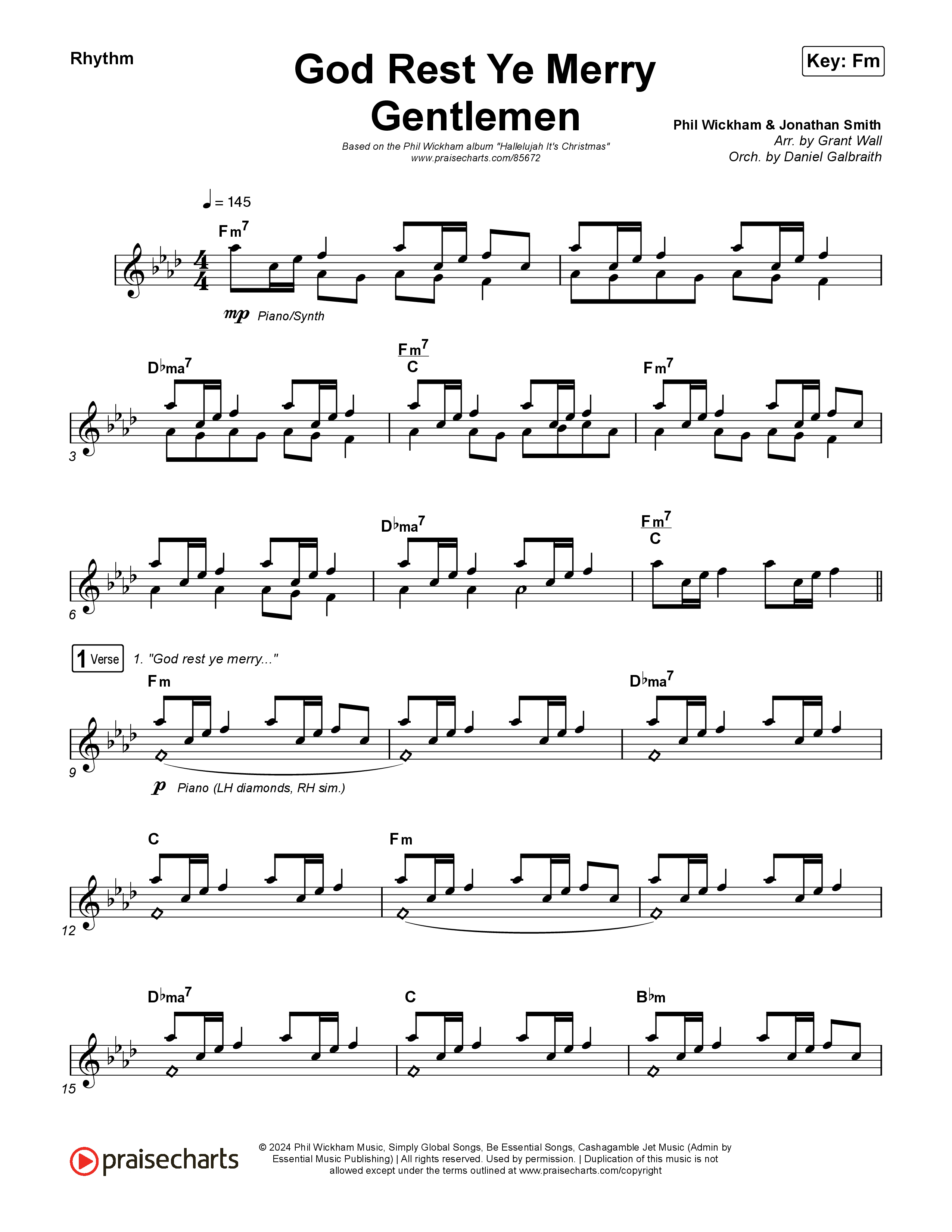 God Rest Ye Merry Gentlemen Rhythm Chart (Phil Wickham)