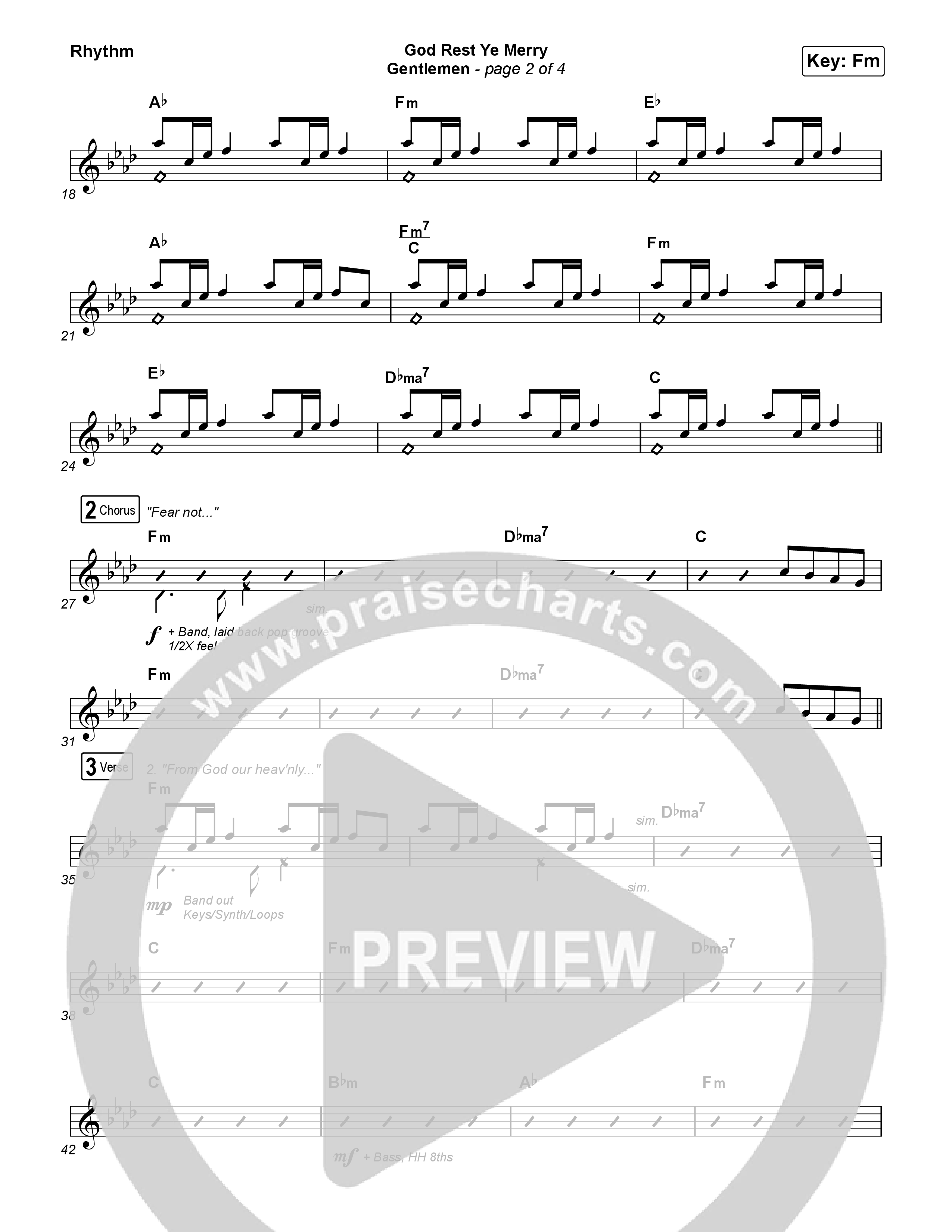 God Rest Ye Merry Gentlemen Rhythm Chart (Phil Wickham)