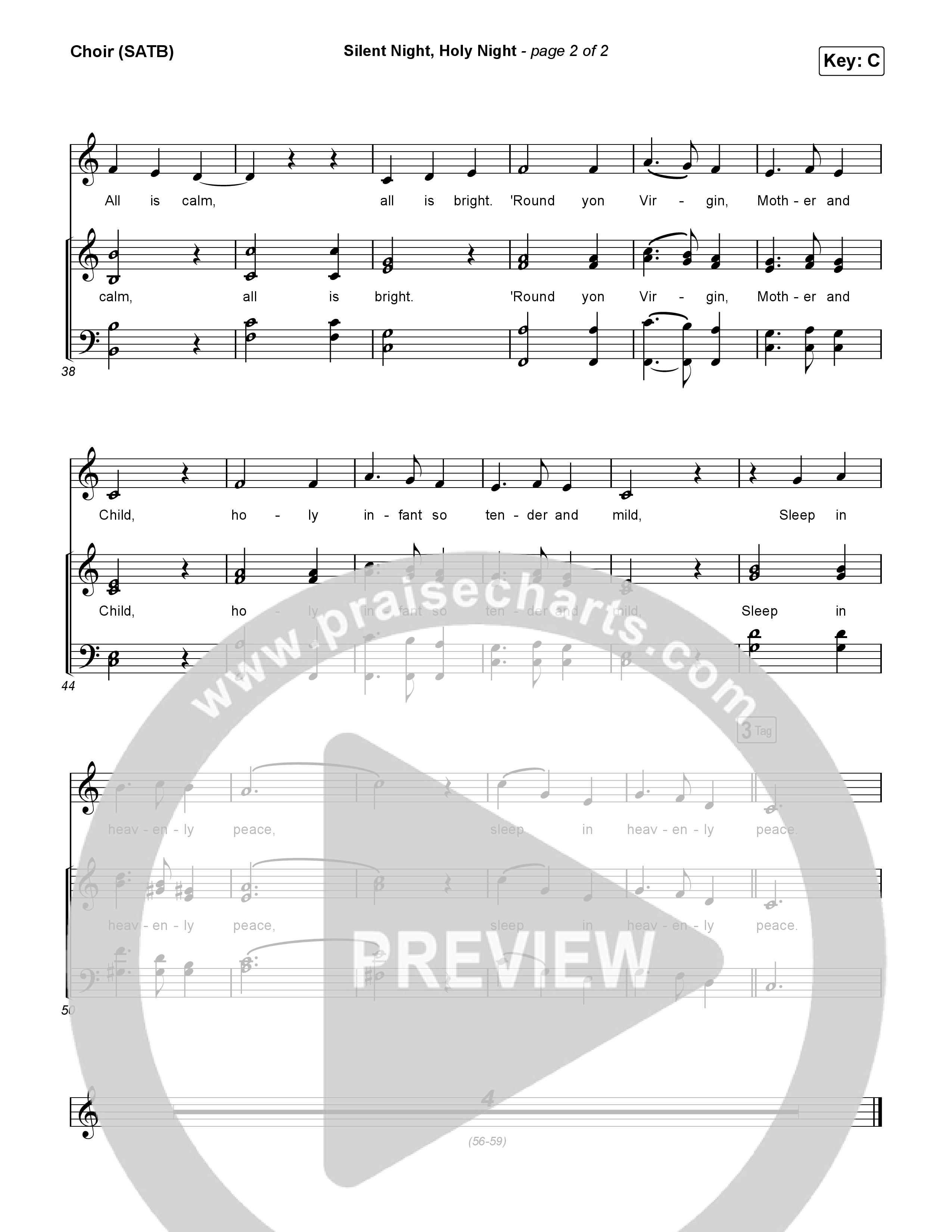 Silent Night Holy Night Choir Sheet (SATB) (Phil Wickham)