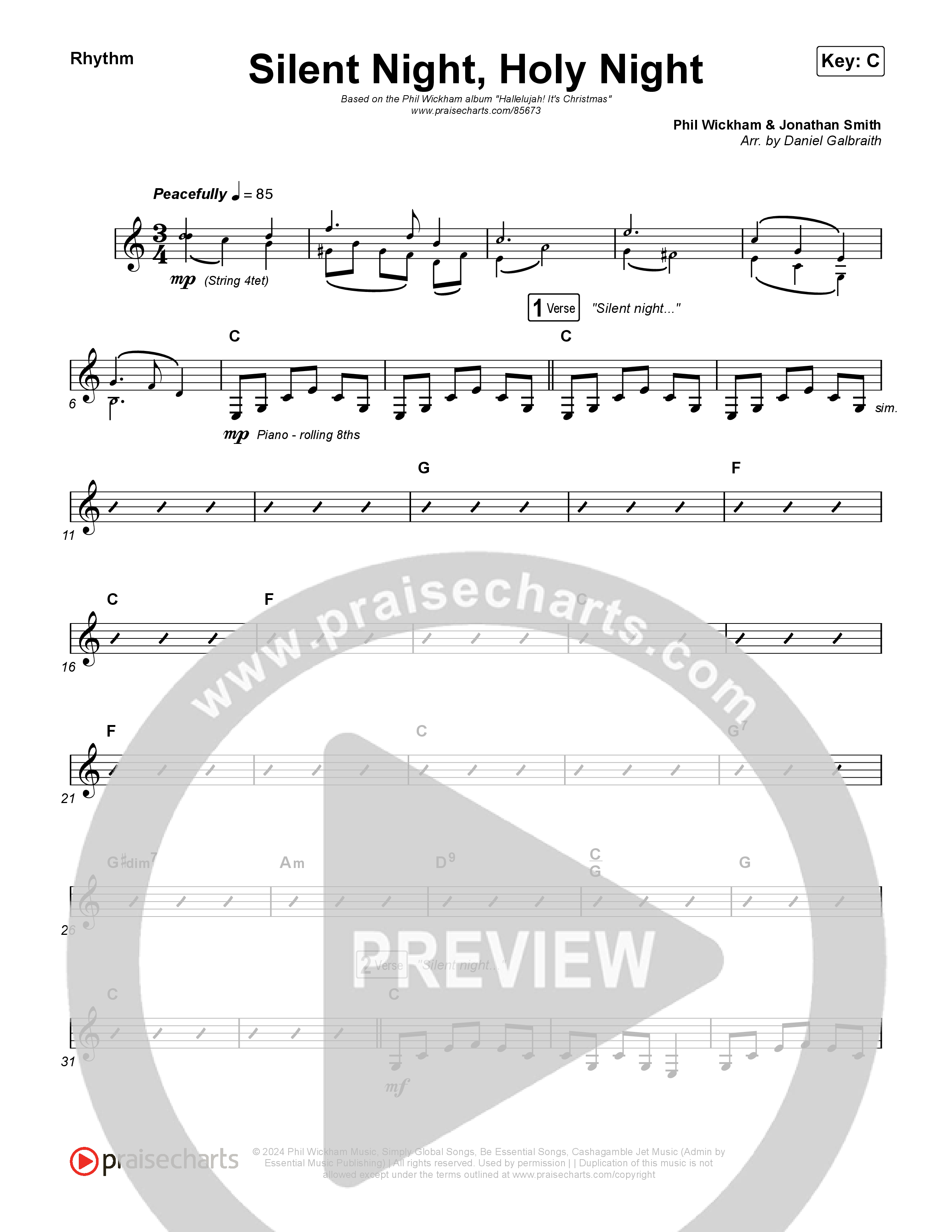 Silent Night Holy Night Rhythm Chart (Phil Wickham)