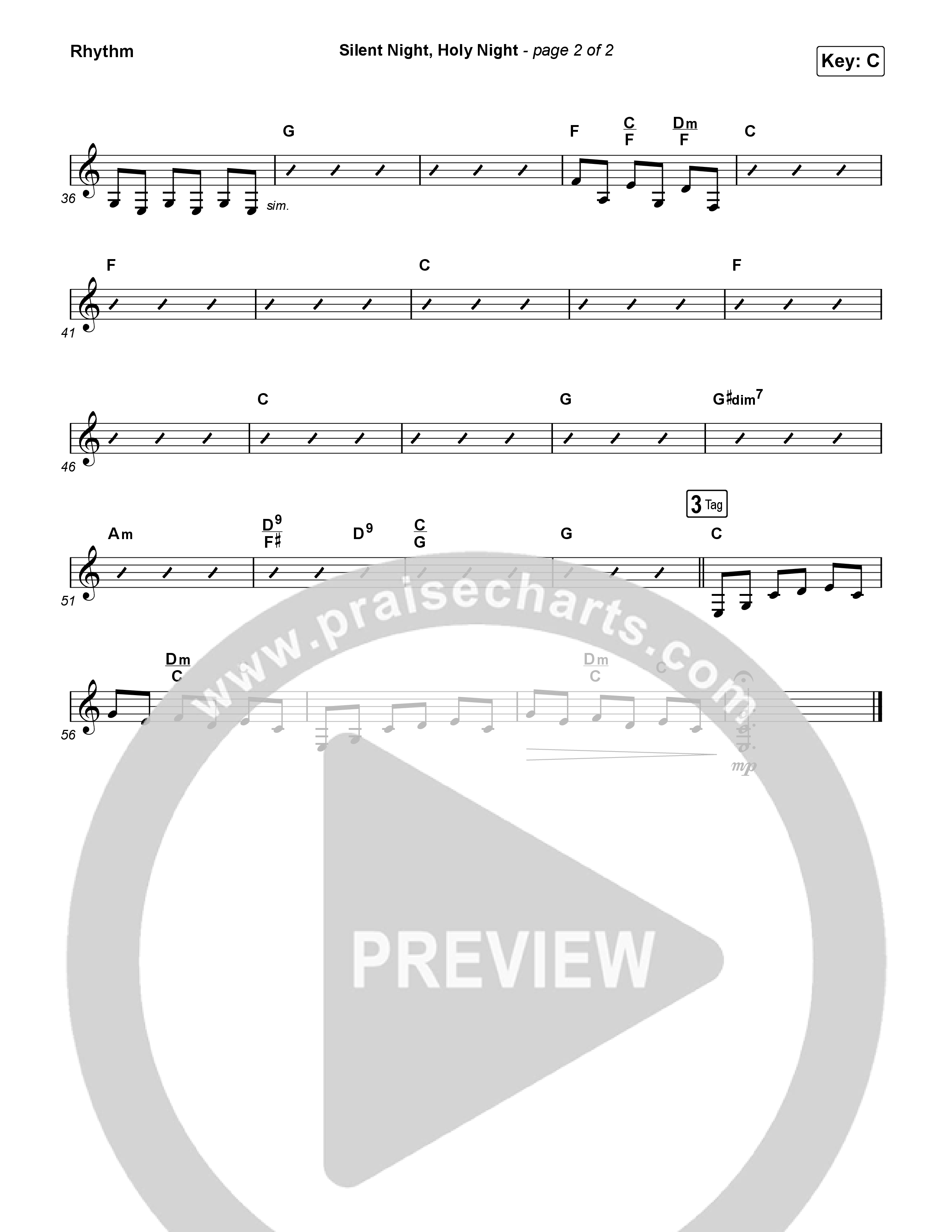 Silent Night Holy Night Rhythm Chart (Phil Wickham)