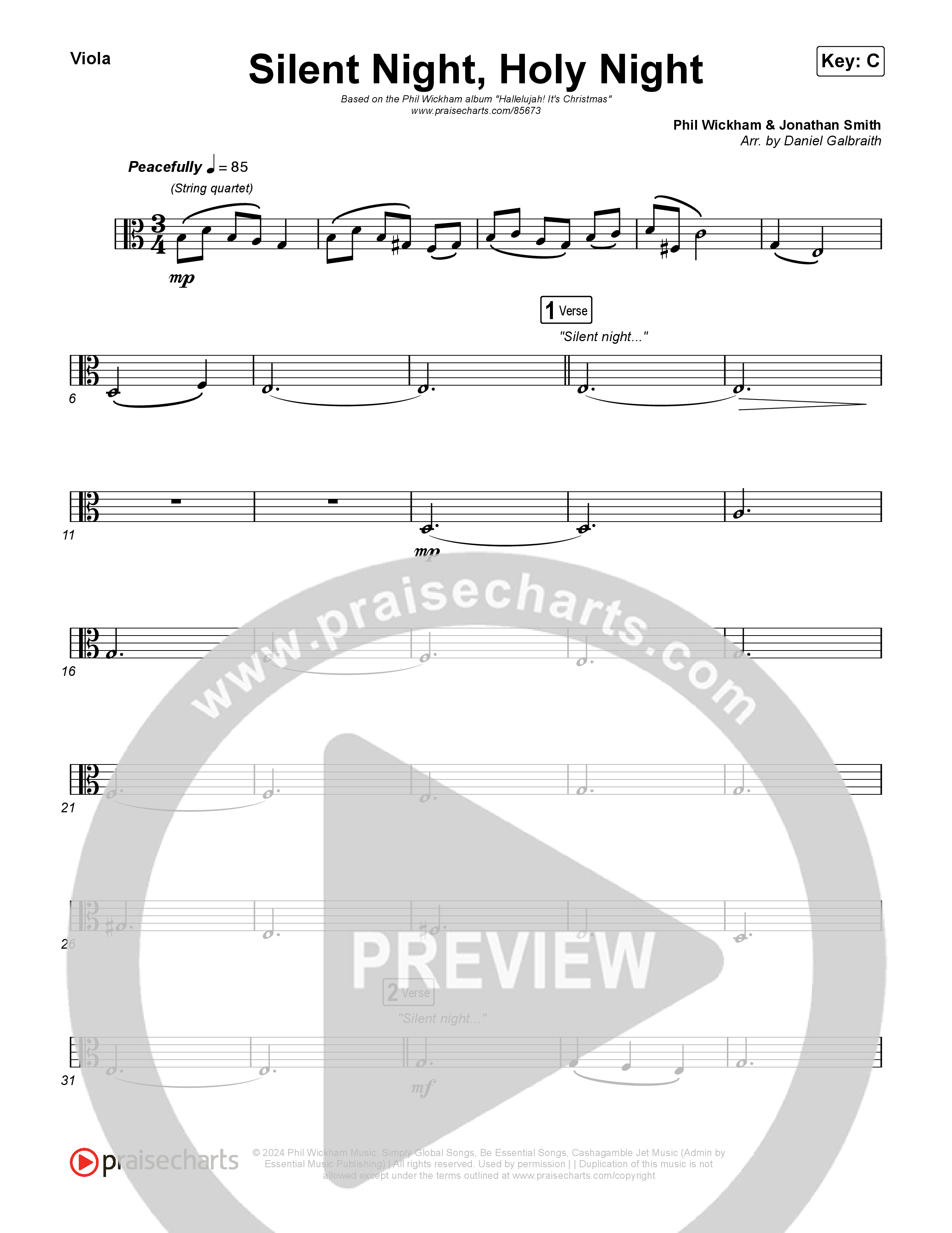 Silent Night Holy Night Viola (Phil Wickham)