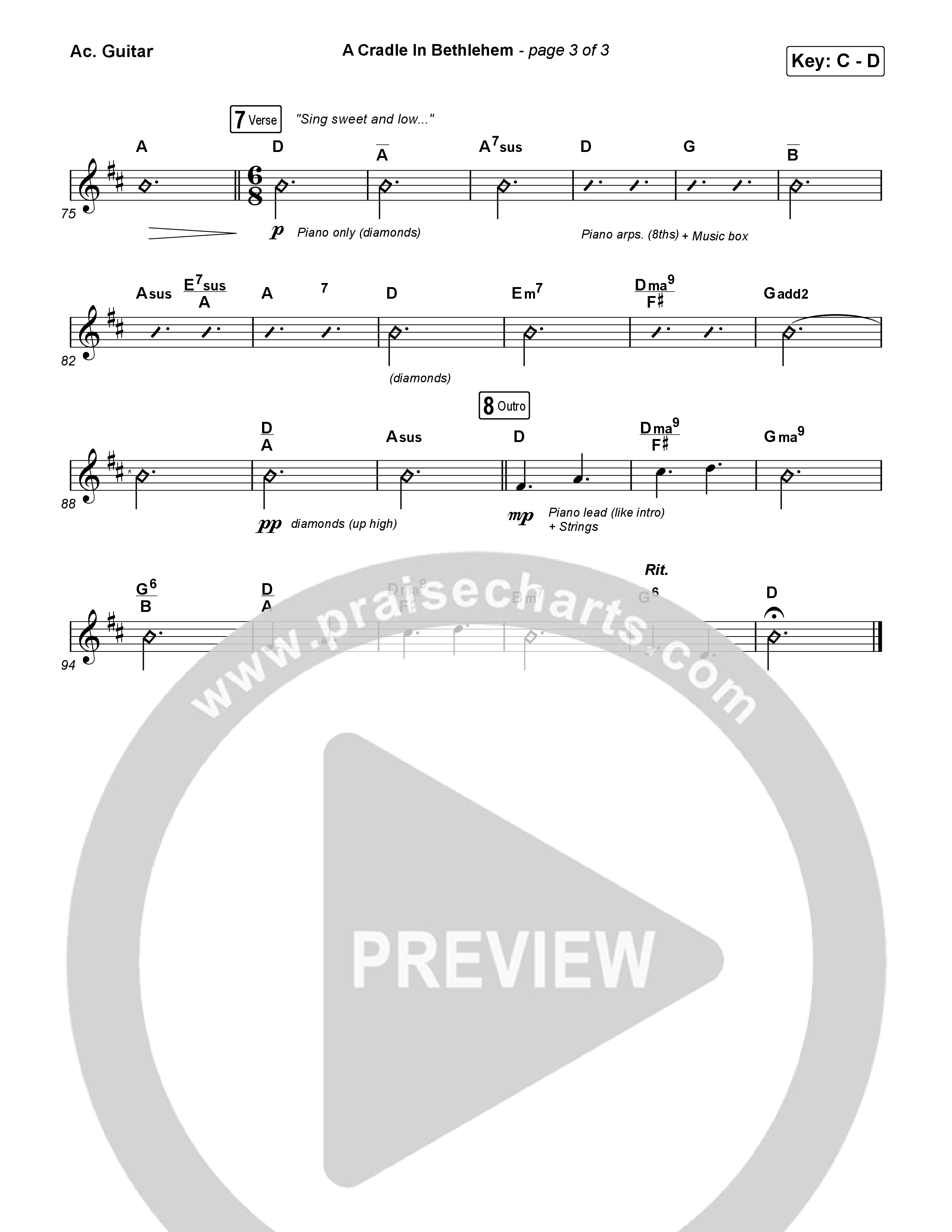 A Cradle In Bethlehem Acoustic Guitar (Phil Wickham / Evan Wickham)