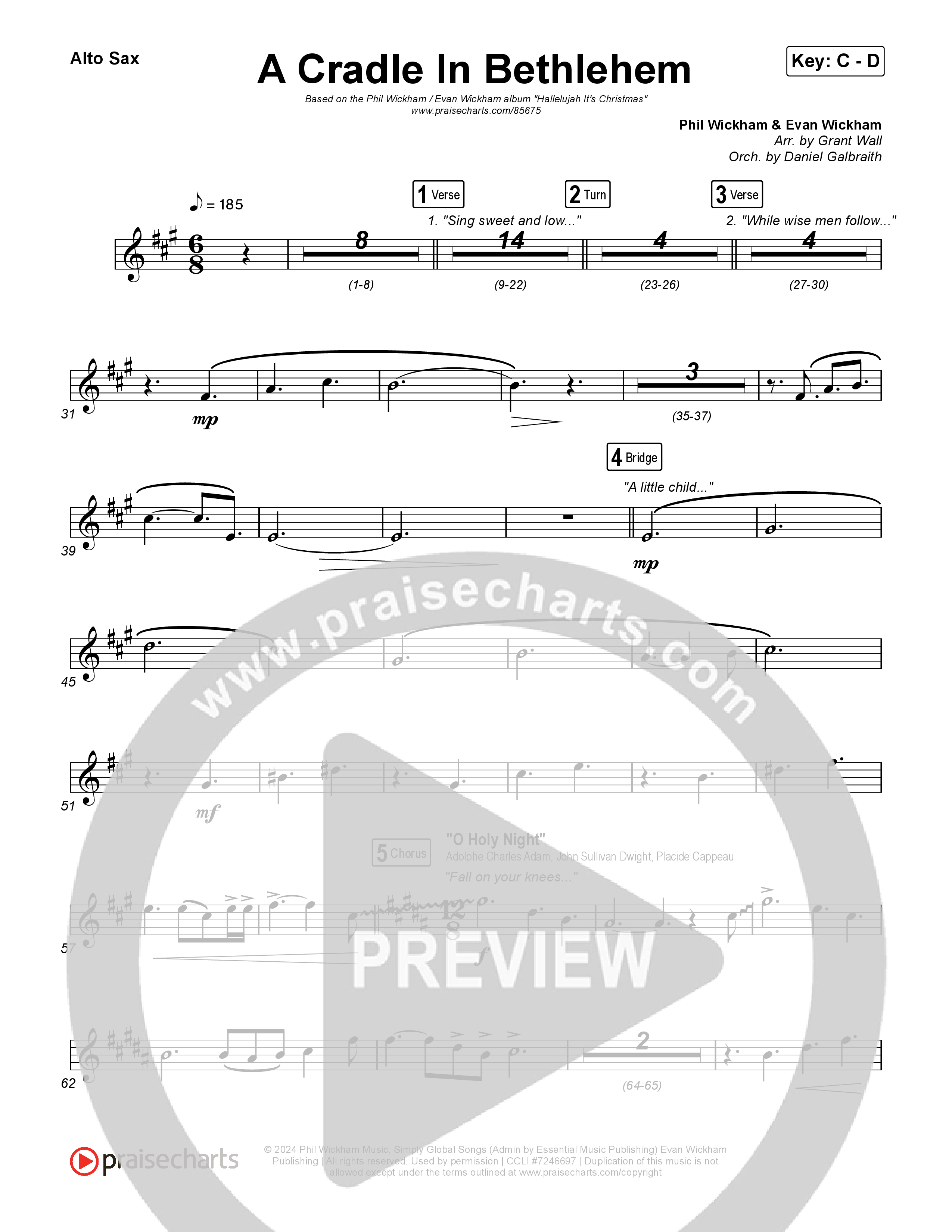 A Cradle In Bethlehem Sax Pack (Phil Wickham / Evan Wickham)