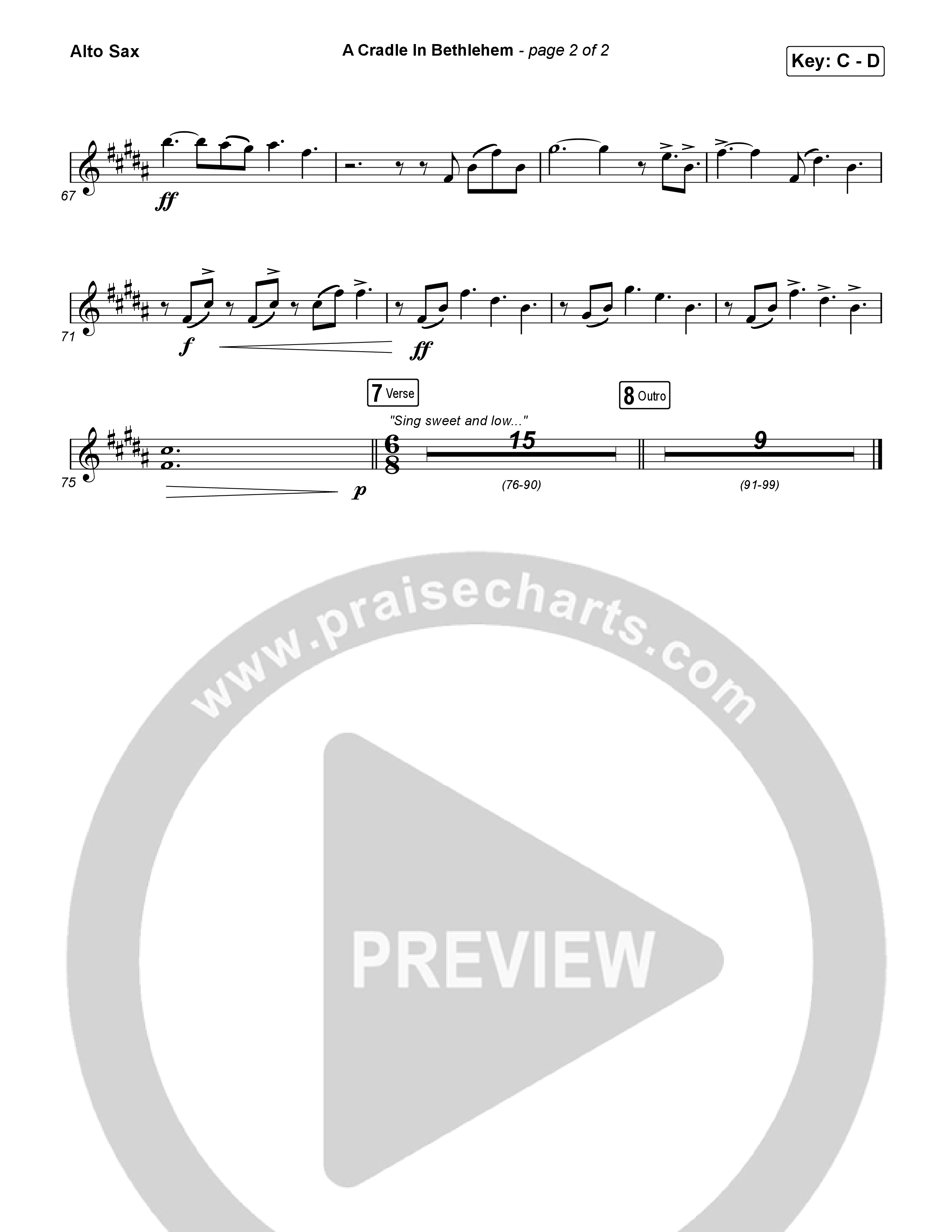 A Cradle In Bethlehem Sax Pack (Phil Wickham / Evan Wickham)