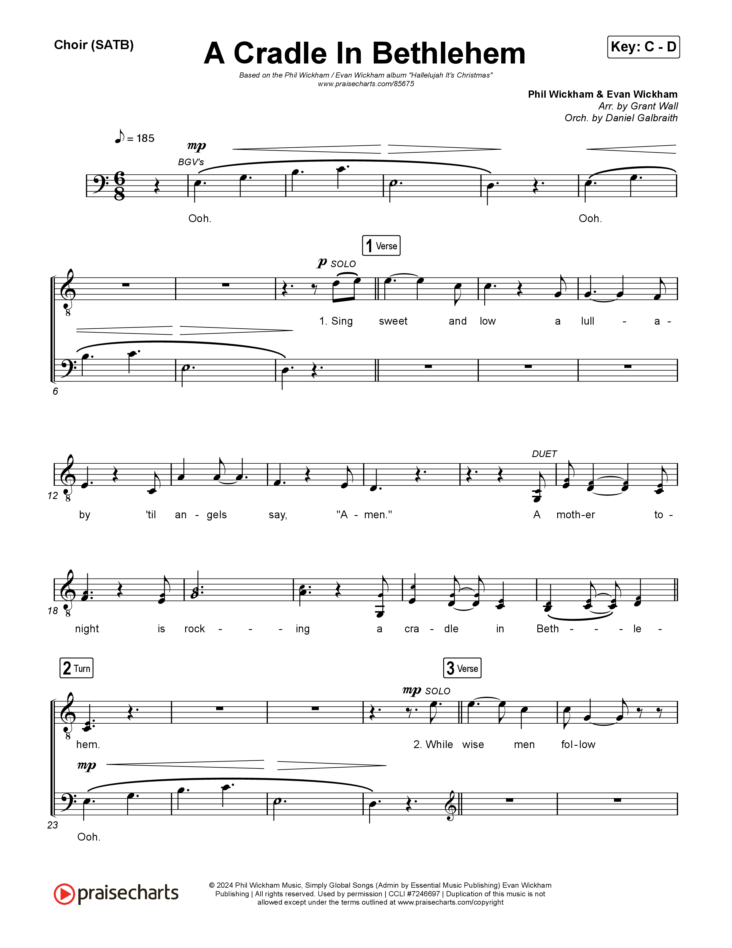 A Cradle In Bethlehem Choir Sheet (SATB) (Phil Wickham / Evan Wickham)