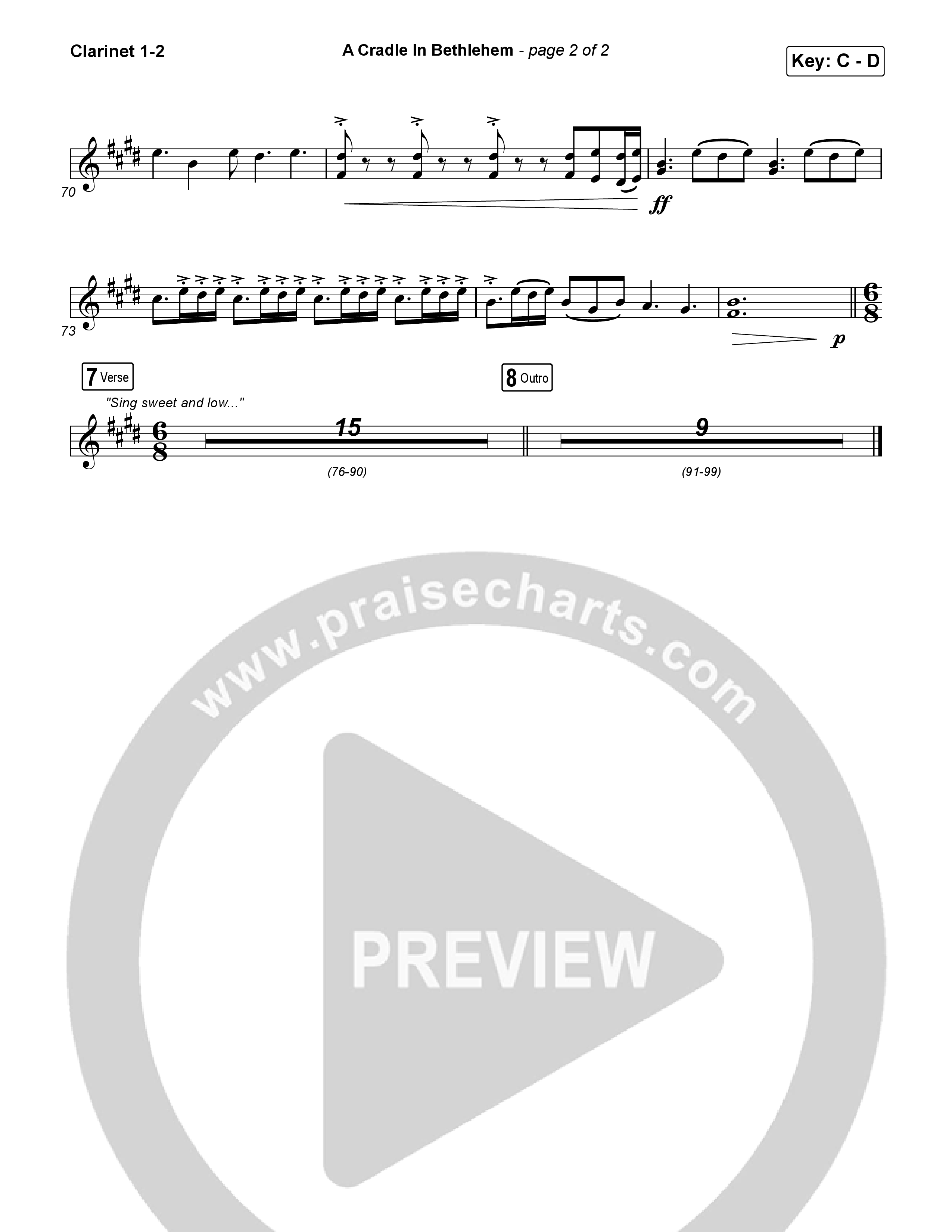 A Cradle In Bethlehem Clarinet 1/2 (Phil Wickham / Evan Wickham)