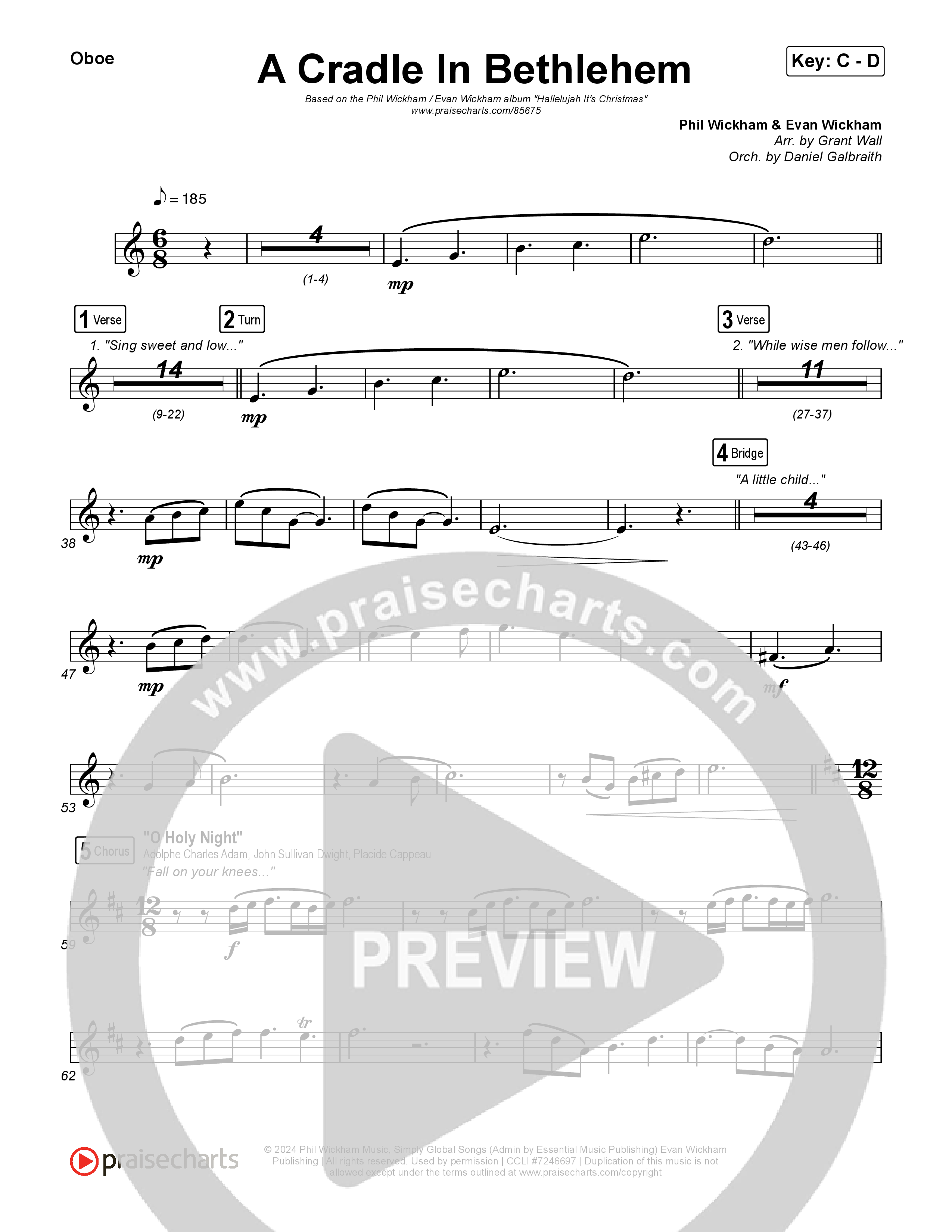A Cradle In Bethlehem Oboe (Phil Wickham / Evan Wickham)