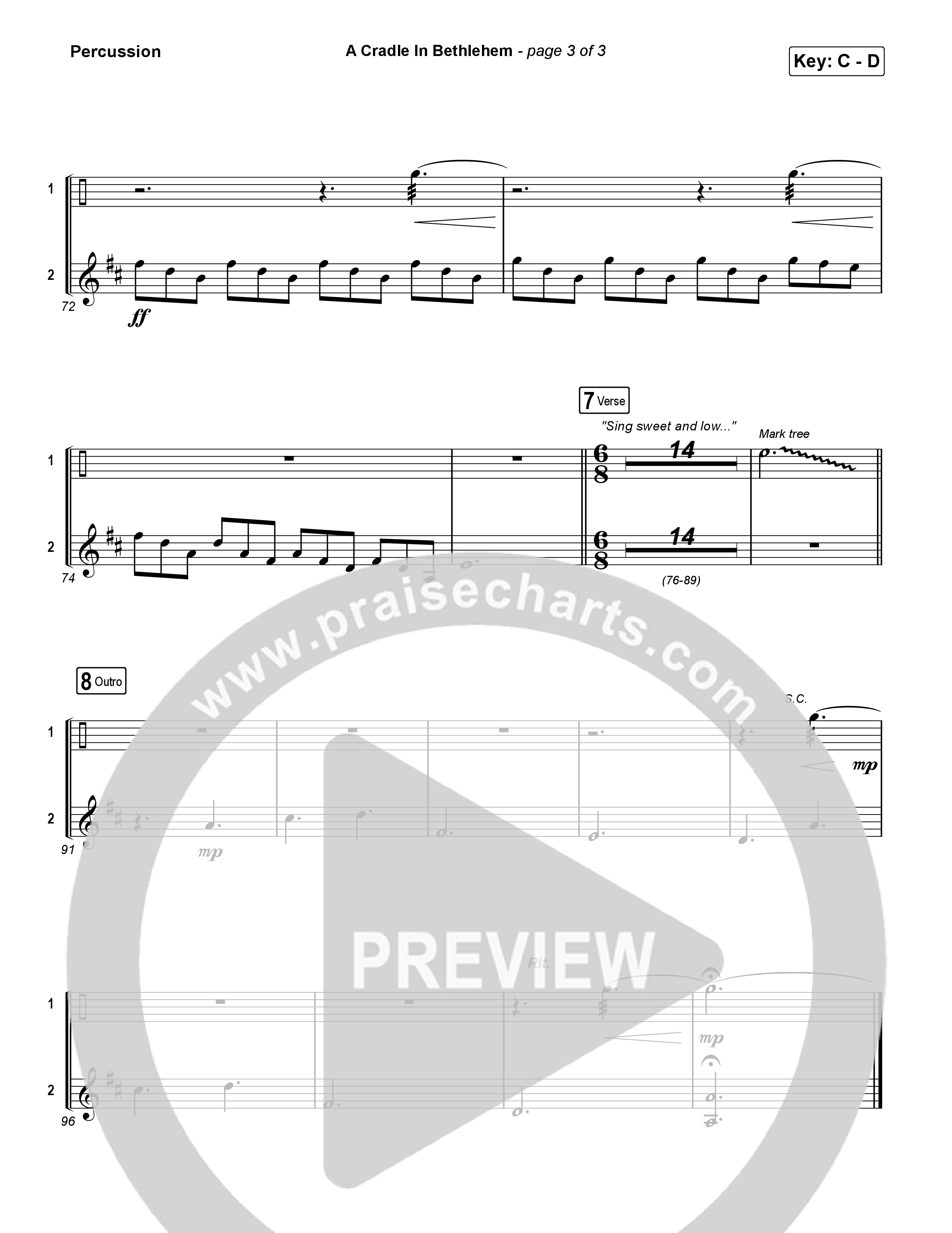A Cradle In Bethlehem Percussion (Phil Wickham / Evan Wickham)