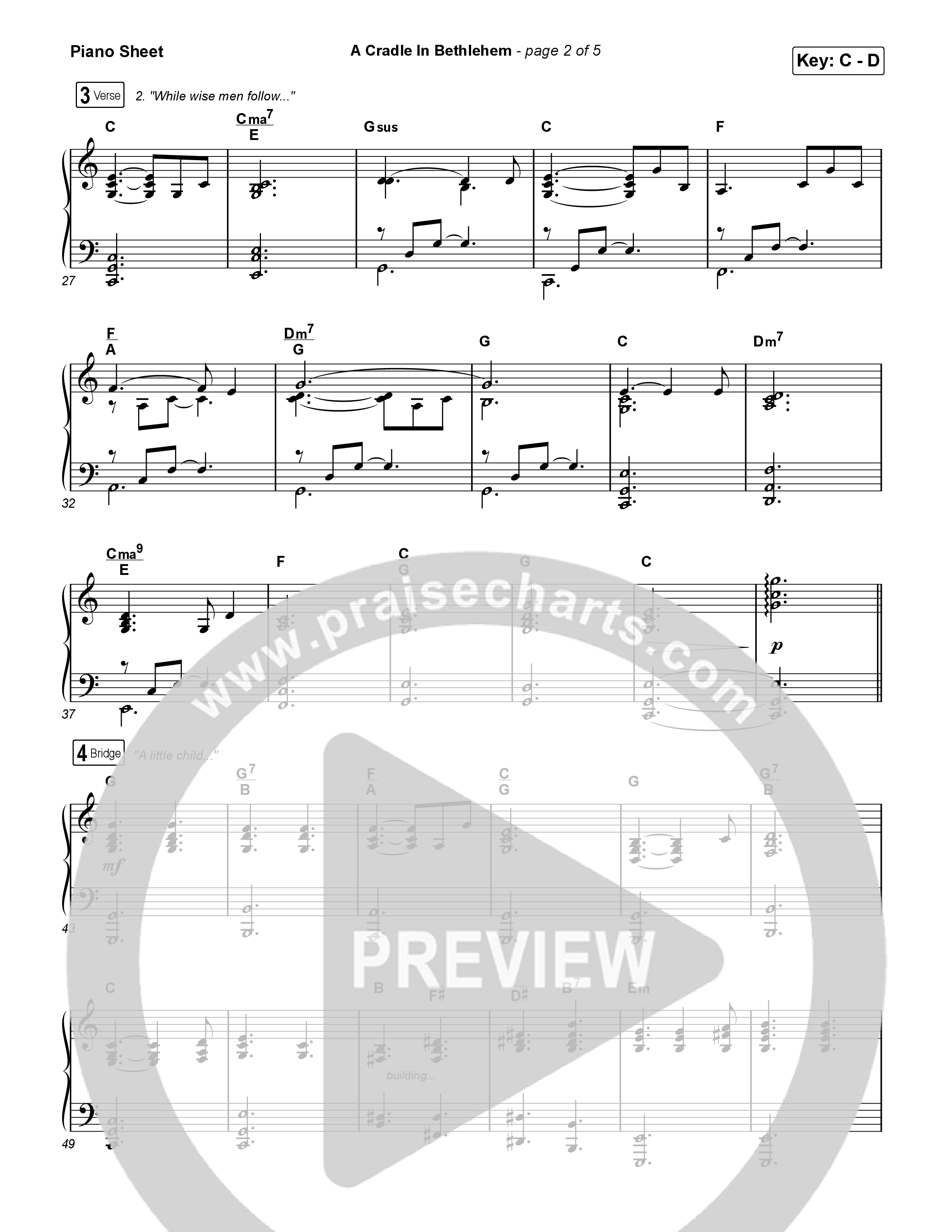 A Cradle In Bethlehem Piano Sheet (Phil Wickham / Evan Wickham)