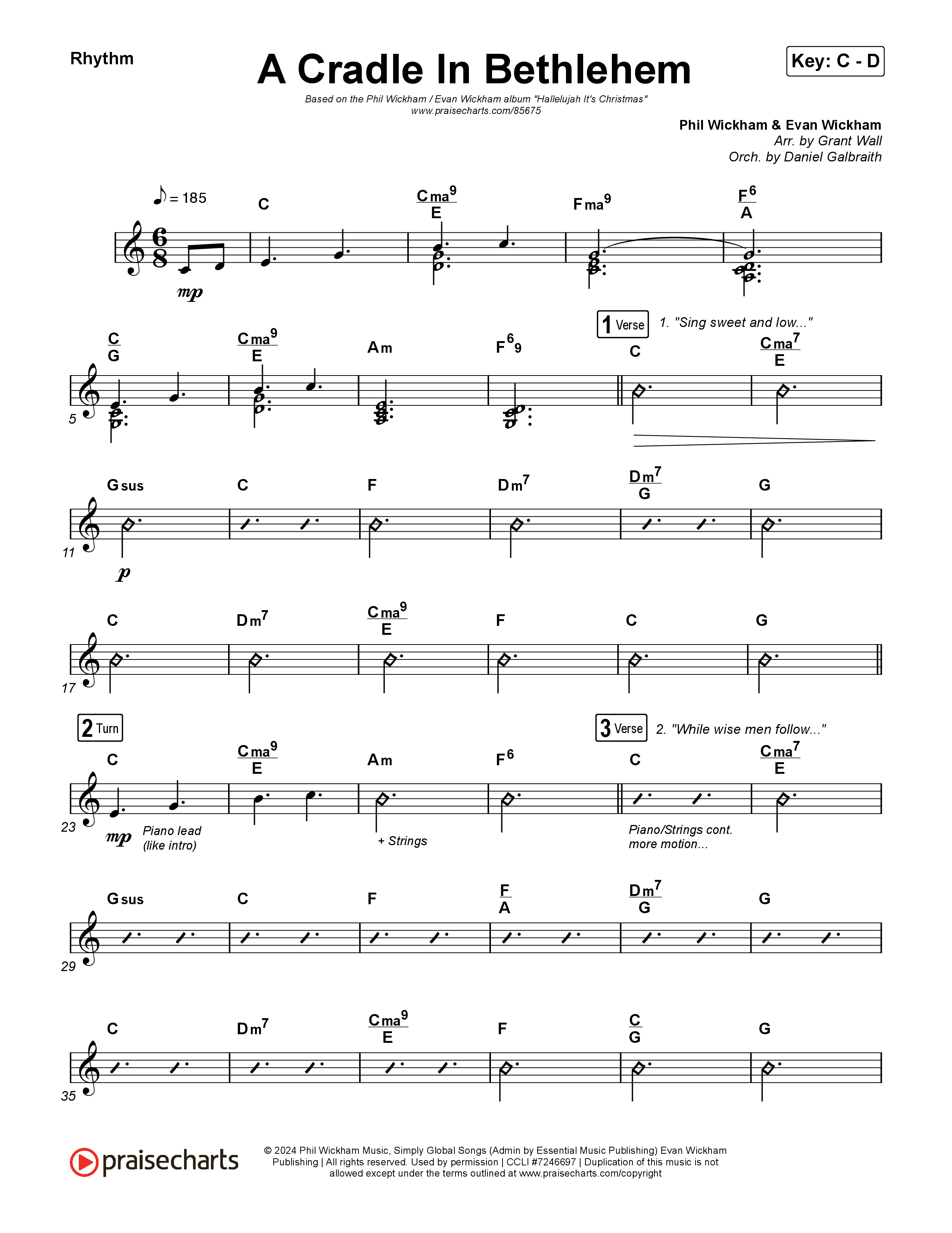 A Cradle In Bethlehem Rhythm Chart (Phil Wickham / Evan Wickham)