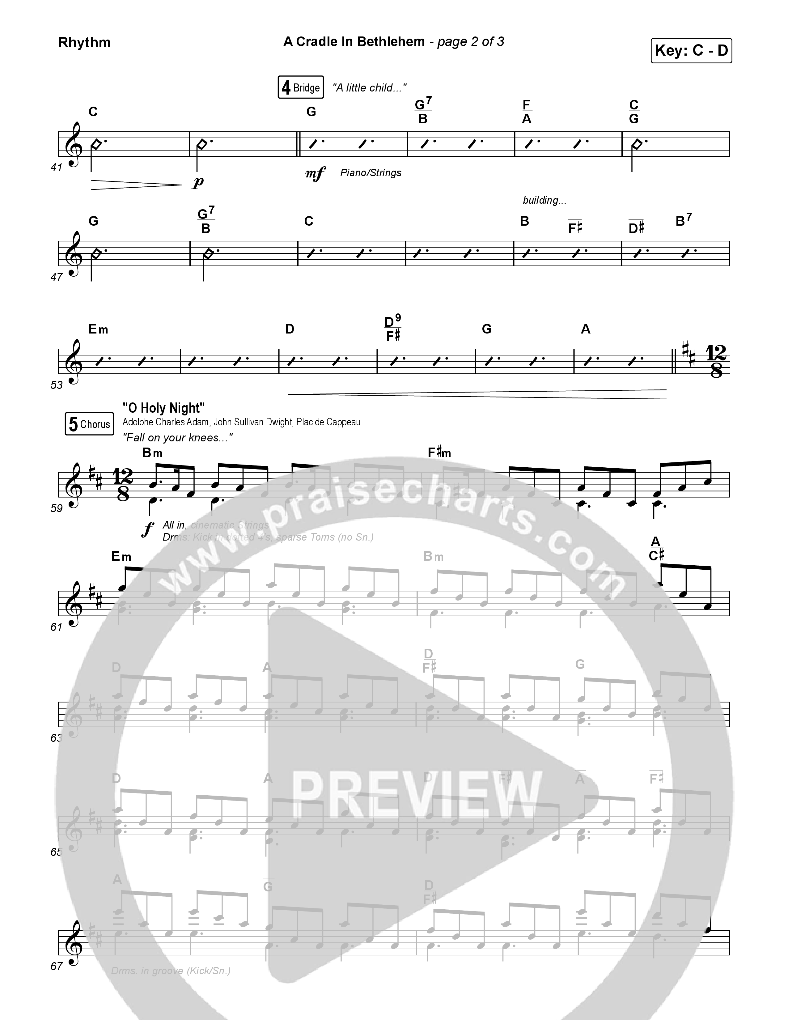 A Cradle In Bethlehem Rhythm Chart (Phil Wickham / Evan Wickham)