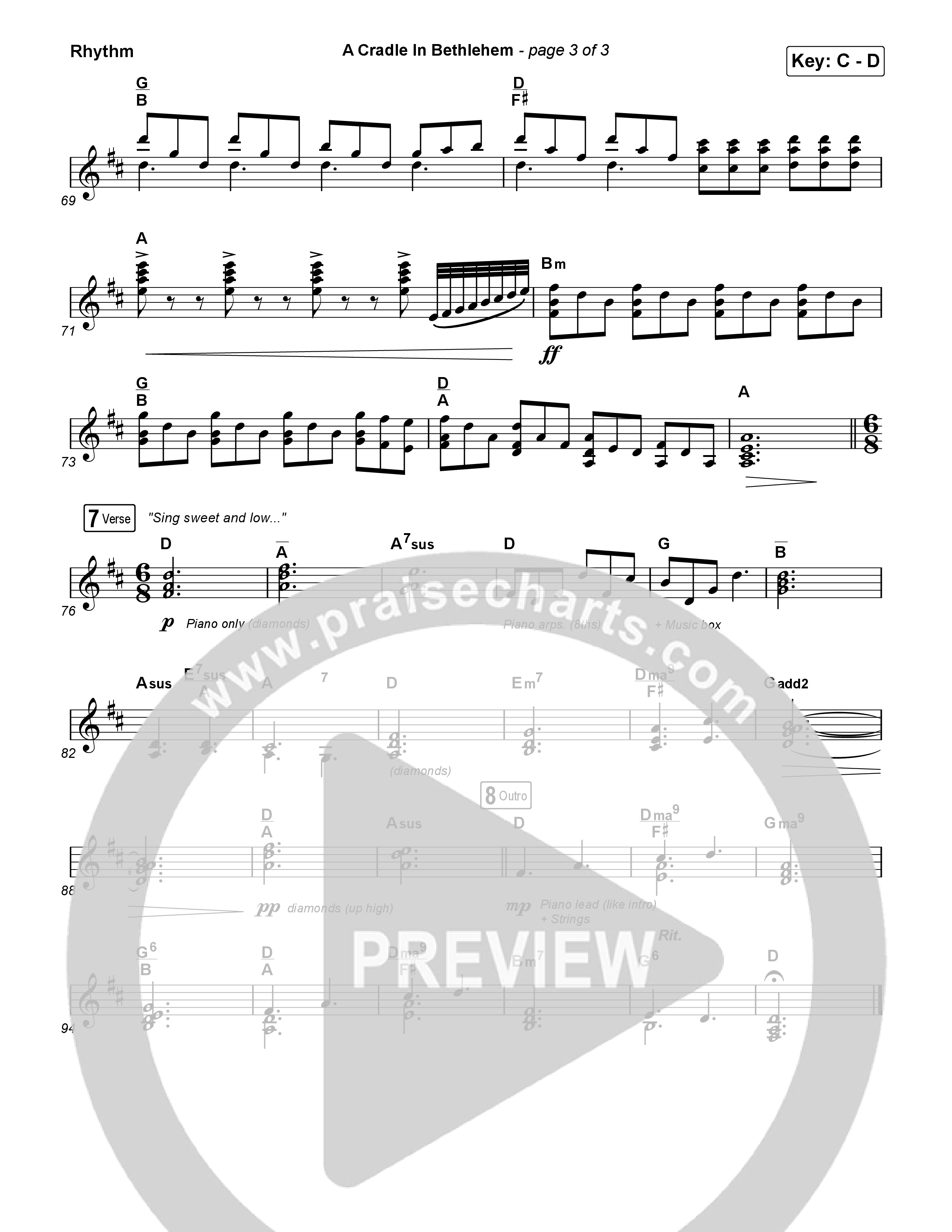 A Cradle In Bethlehem Rhythm Chart (Phil Wickham / Evan Wickham)