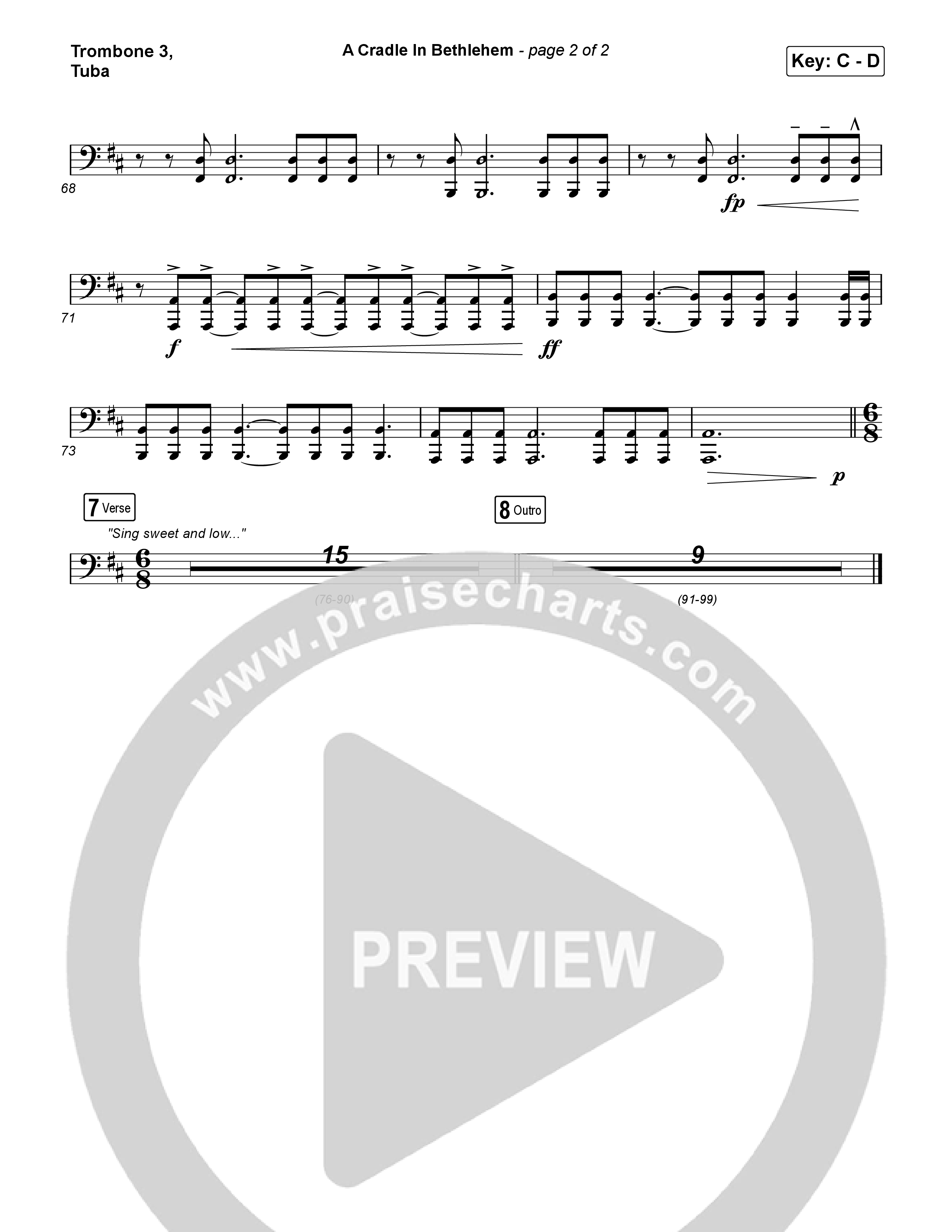 A Cradle In Bethlehem Trombone 3/Tuba (Phil Wickham / Evan Wickham)