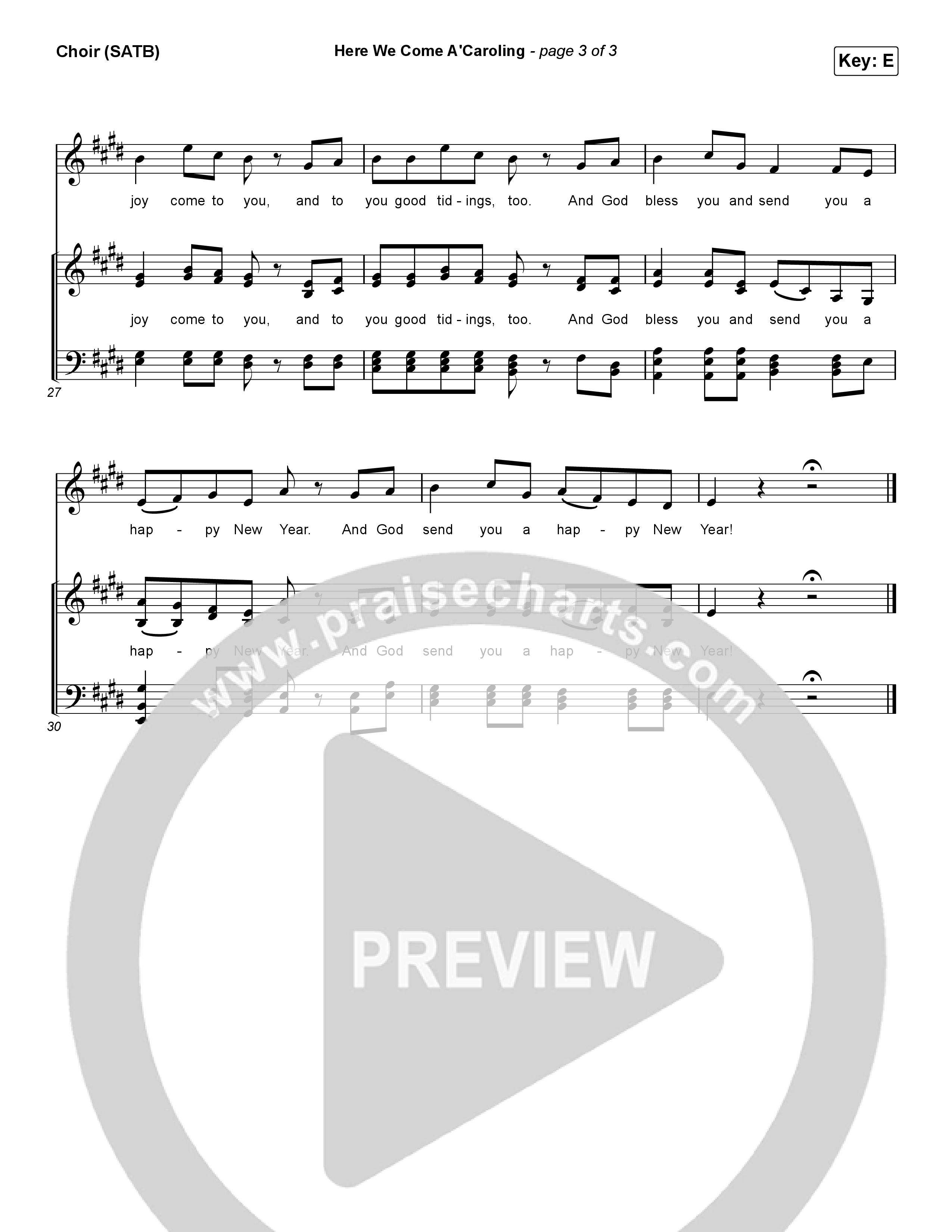 Here We Come A'Caroling Choir Sheet (SATB) (Phil Wickham)