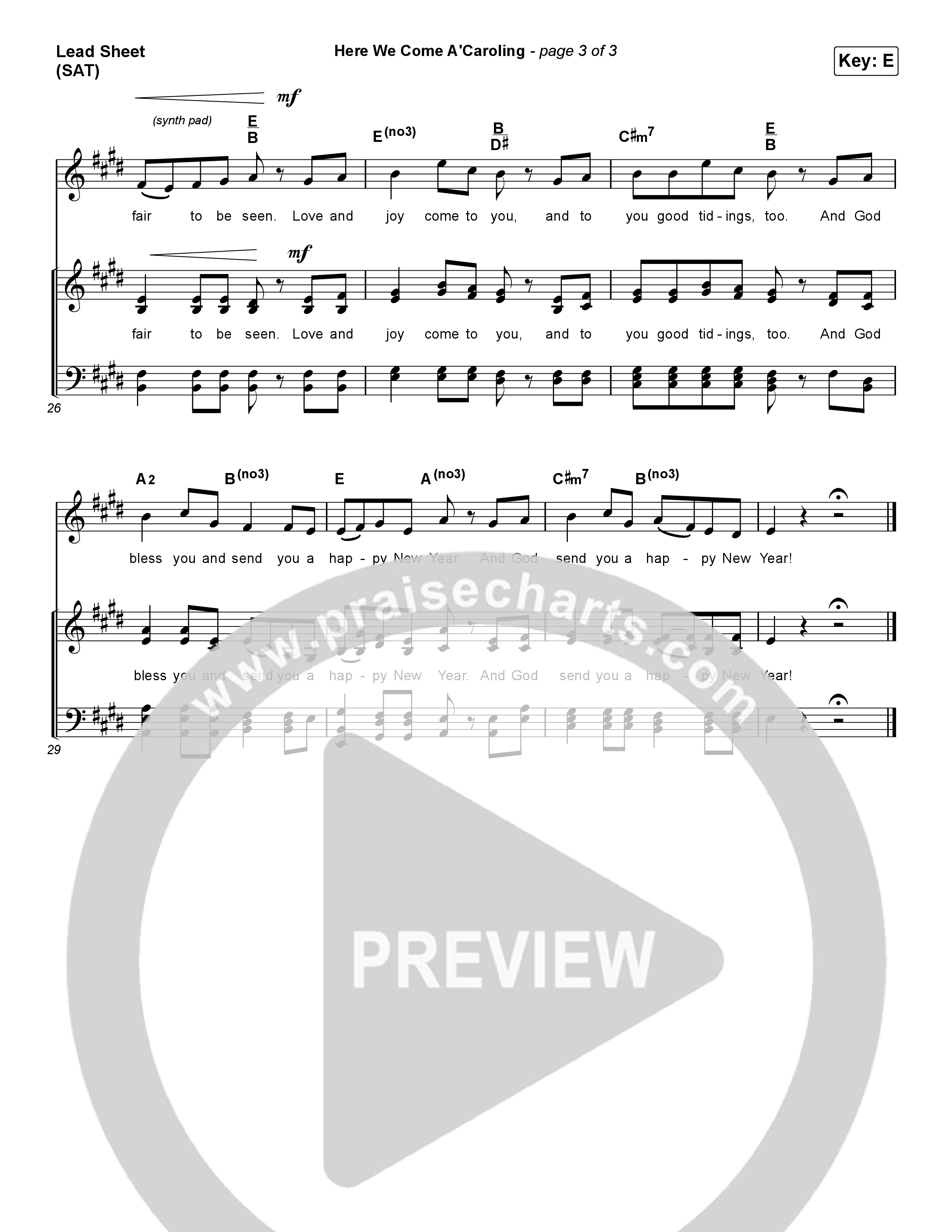 Here We Come A'Caroling Lead Sheet (SAT) (Phil Wickham)