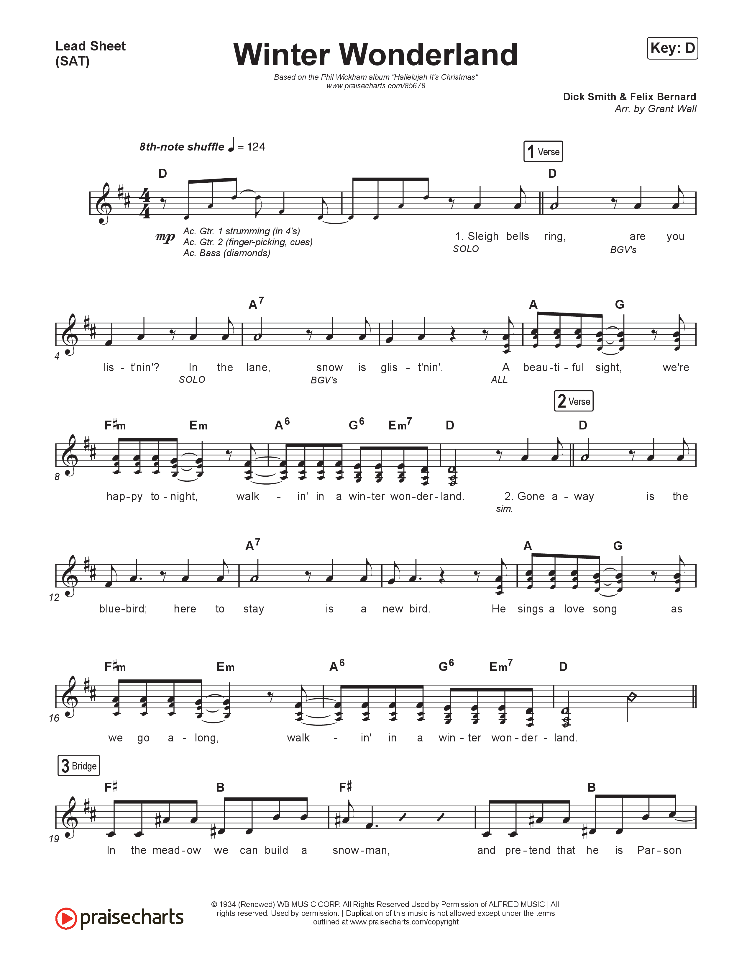 Winter Wonderland  Lead Sheet (SAT) (Phil Wickham / The Wickham Sisters)