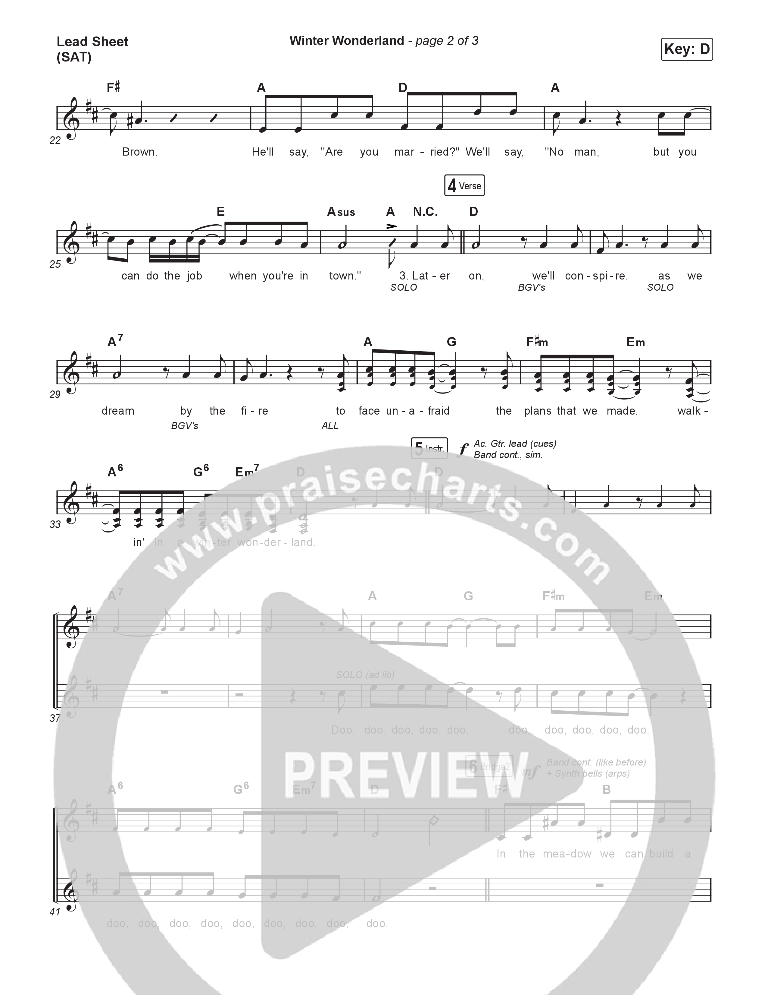 Winter Wonderland  Lead Sheet (SAT) (Phil Wickham / The Wickham Sisters)