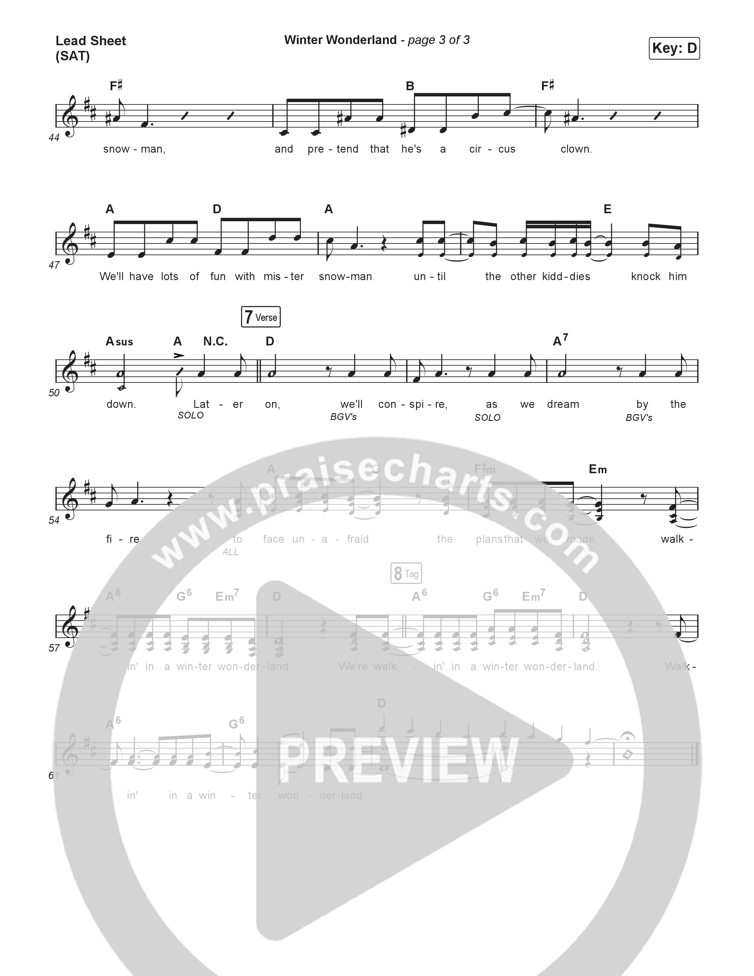 Winter Wonderland Lead Sheet (SAT) (Phil Wickham / The Wickham Sisters)