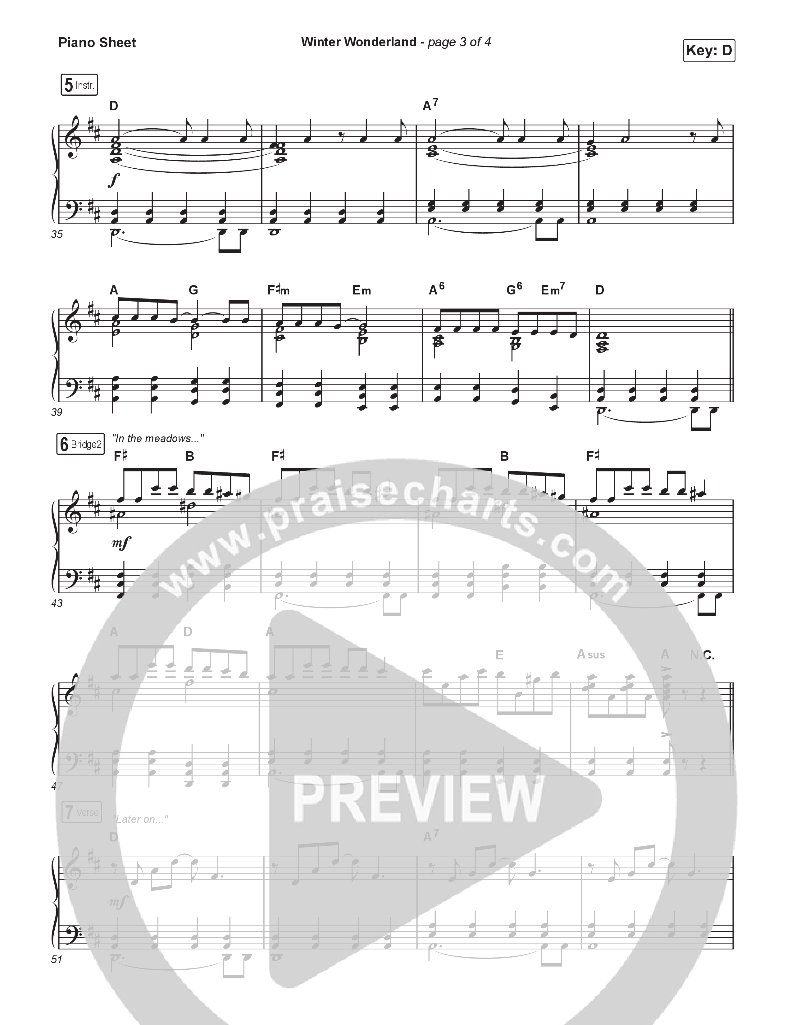 Winter Wonderland  Piano Sheet (Phil Wickham / The Wickham Sisters)