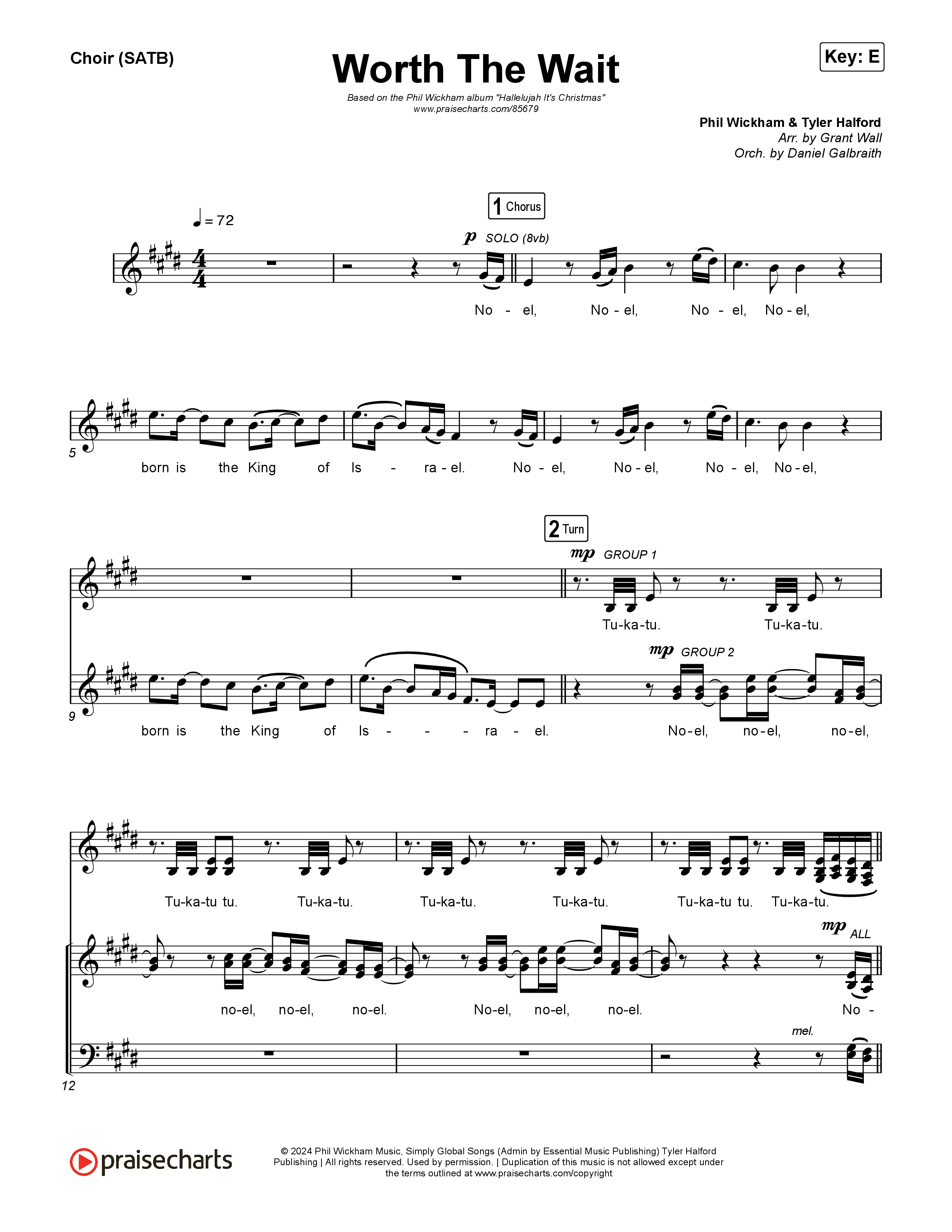 Worth The Wait Choir Sheet (SATB) (Phil Wickham)