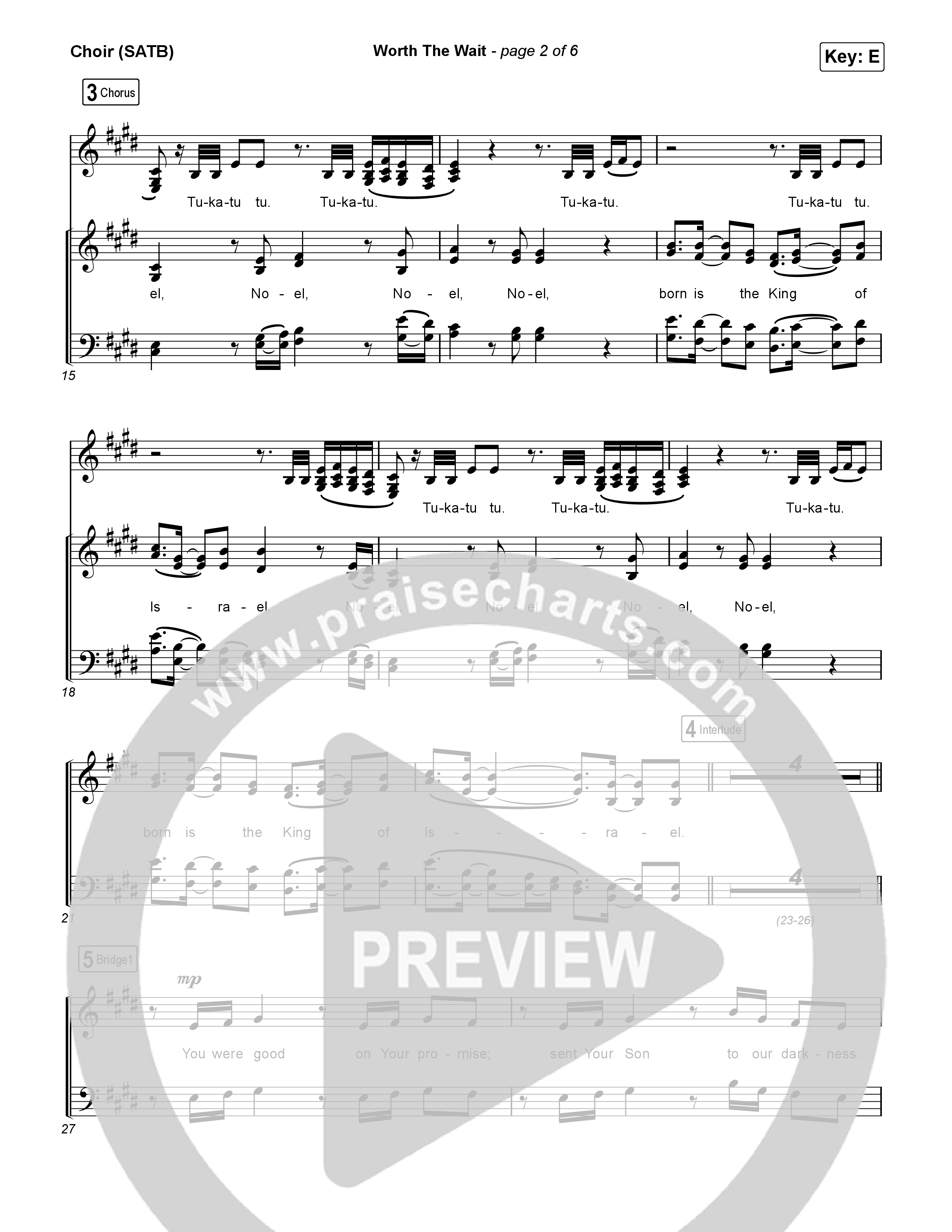 Worth The Wait Choir Sheet (SATB) (Phil Wickham)