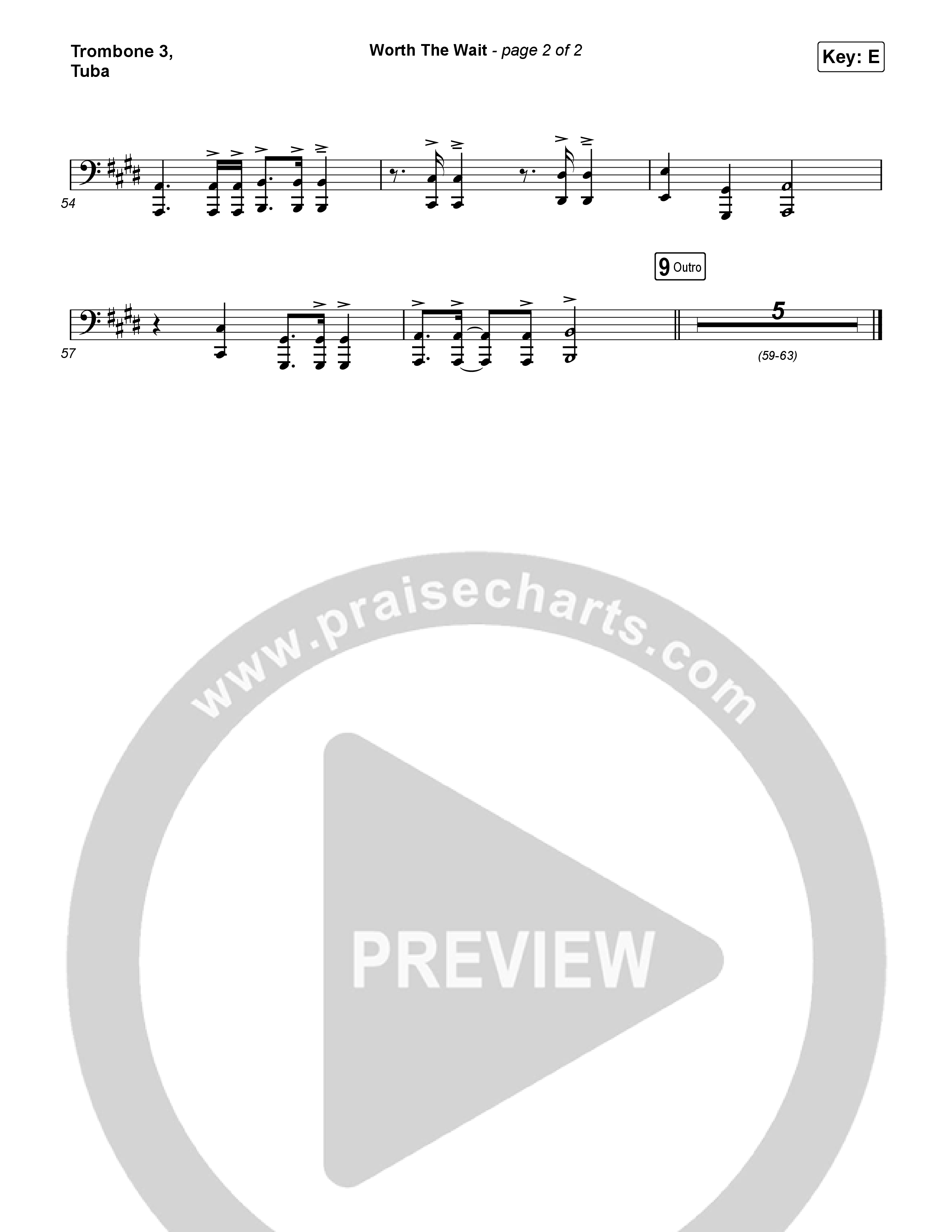 Worth The Wait Trombone 3/Tuba (Phil Wickham)