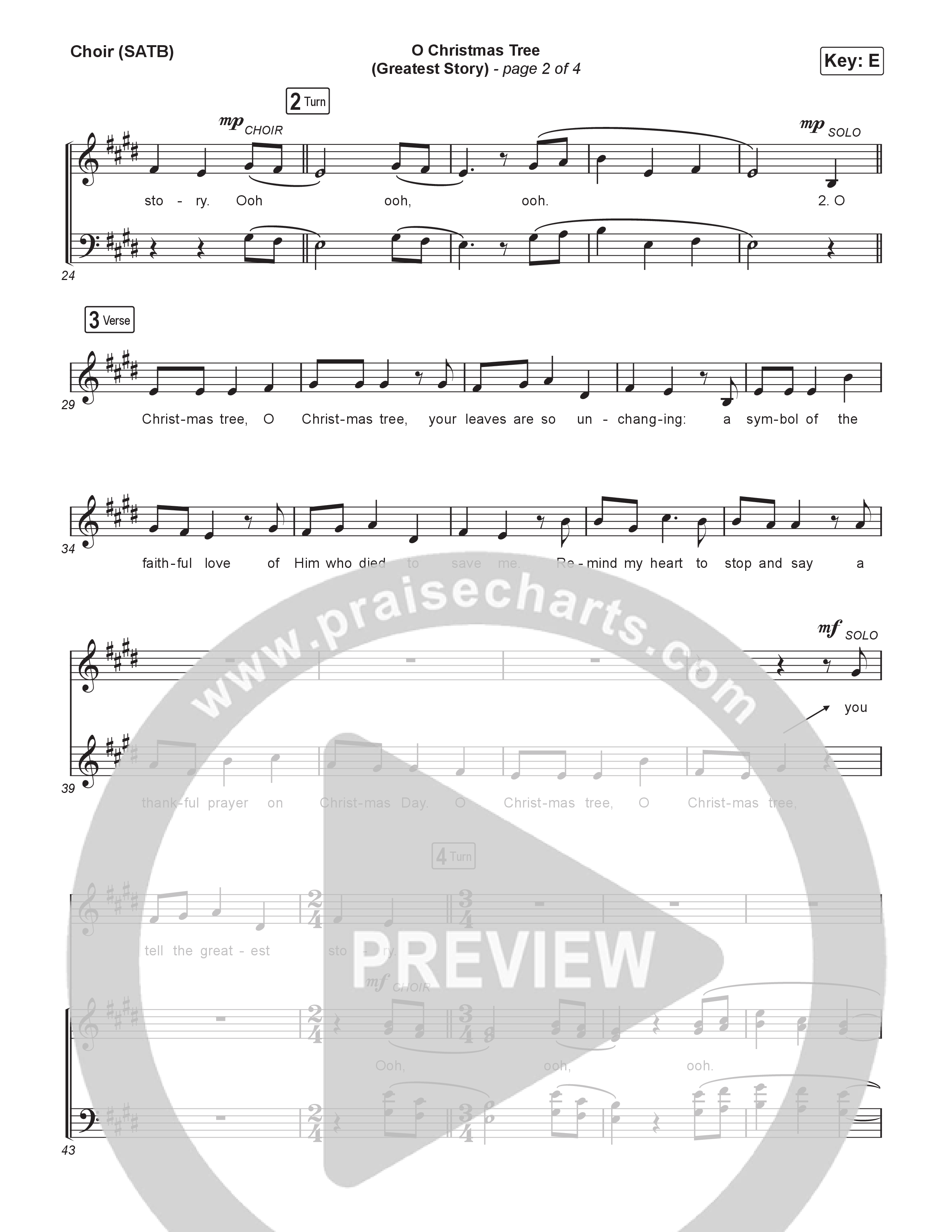 O Christmas Tree (Greatest Story) Choir Sheet (SATB) (Phil Wickham)