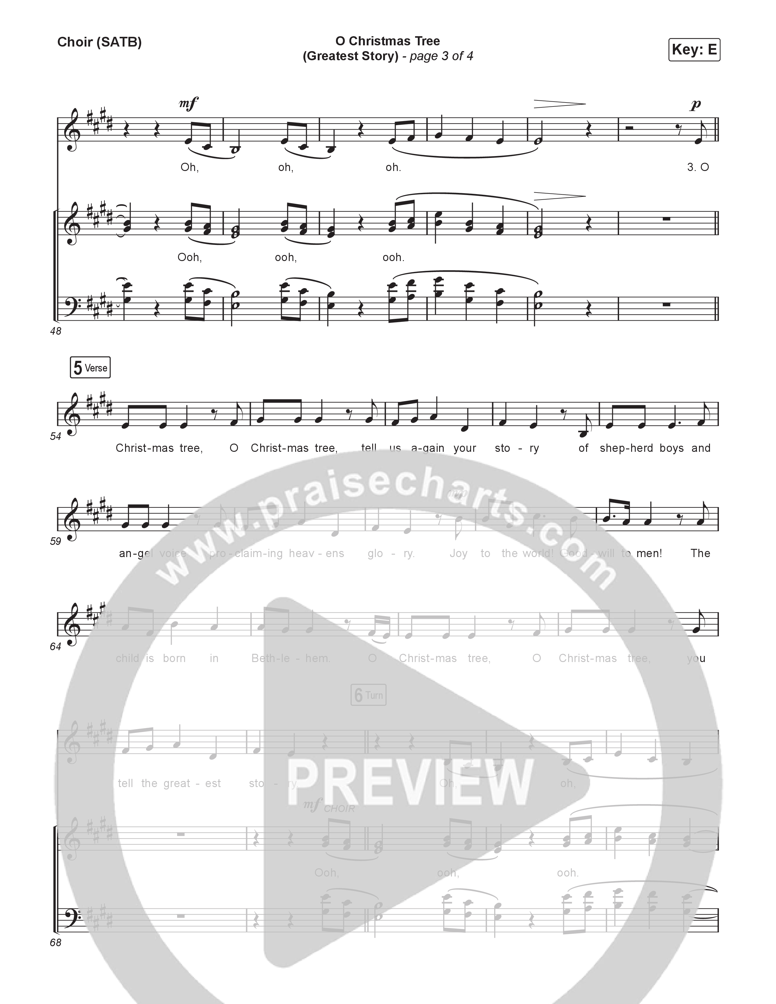 O Christmas Tree (Greatest Story) Choir Sheet (SATB) (Phil Wickham)