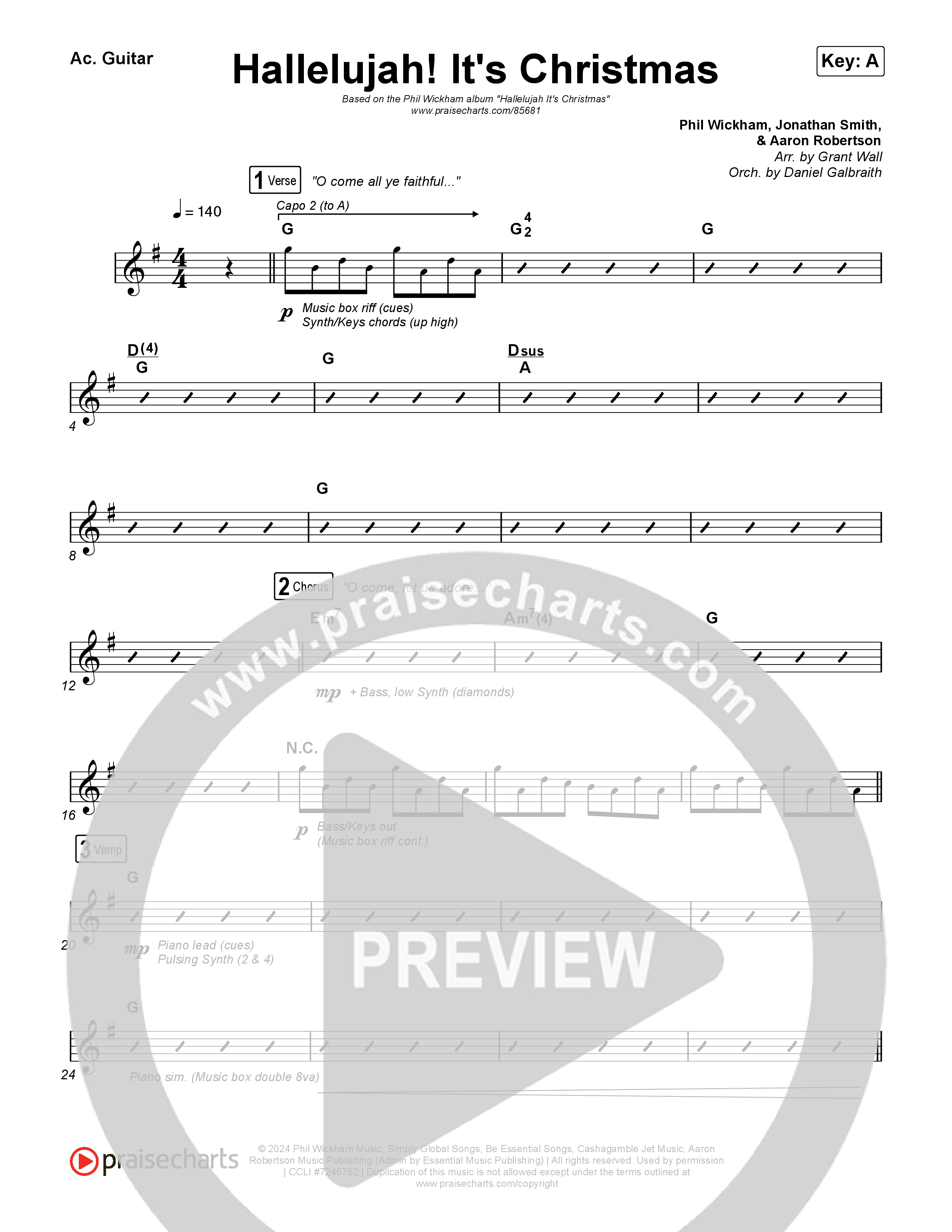 Hallelujah! It's Christmas Acoustic Guitar (Phil Wickham)