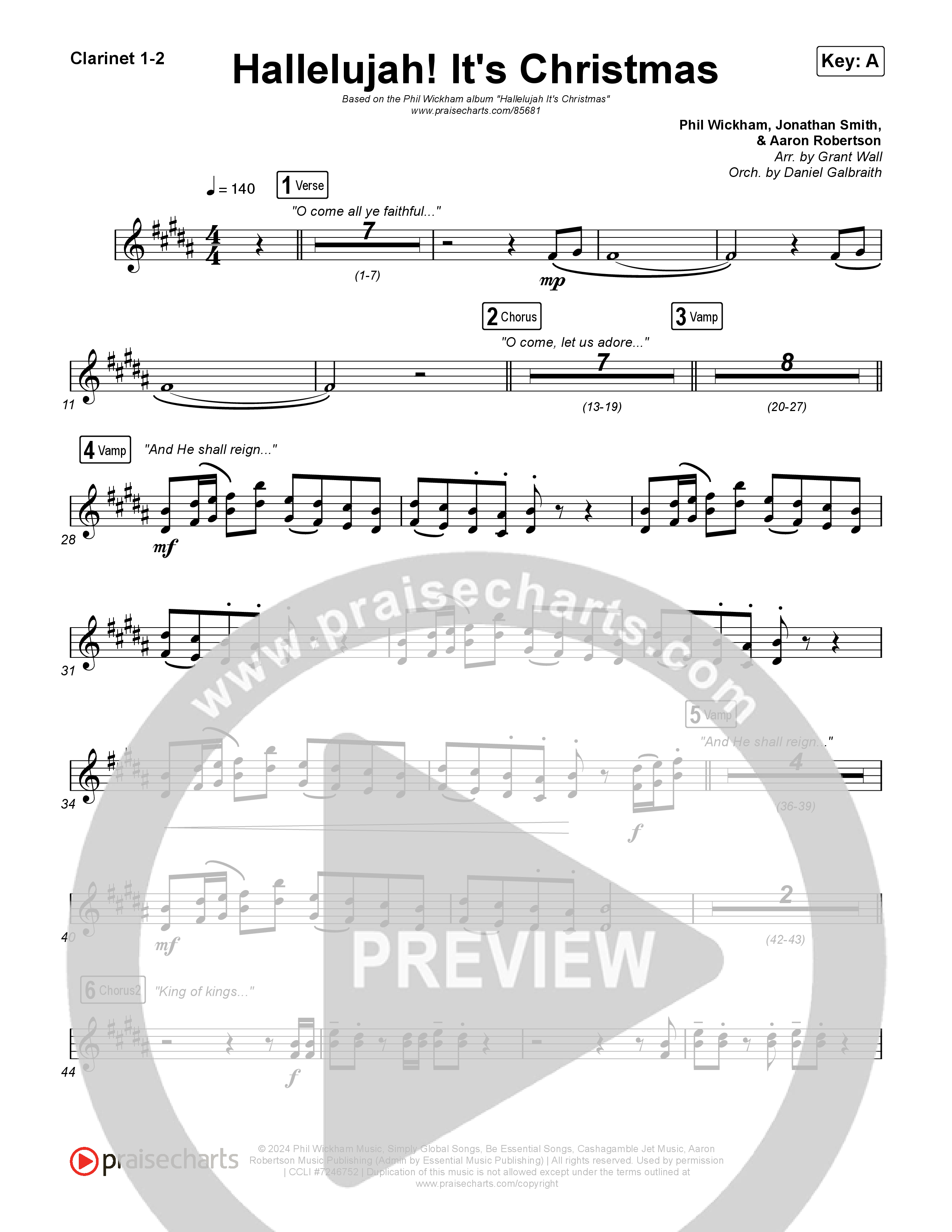 Hallelujah! It's Christmas Clarinet 1/2 (Phil Wickham)