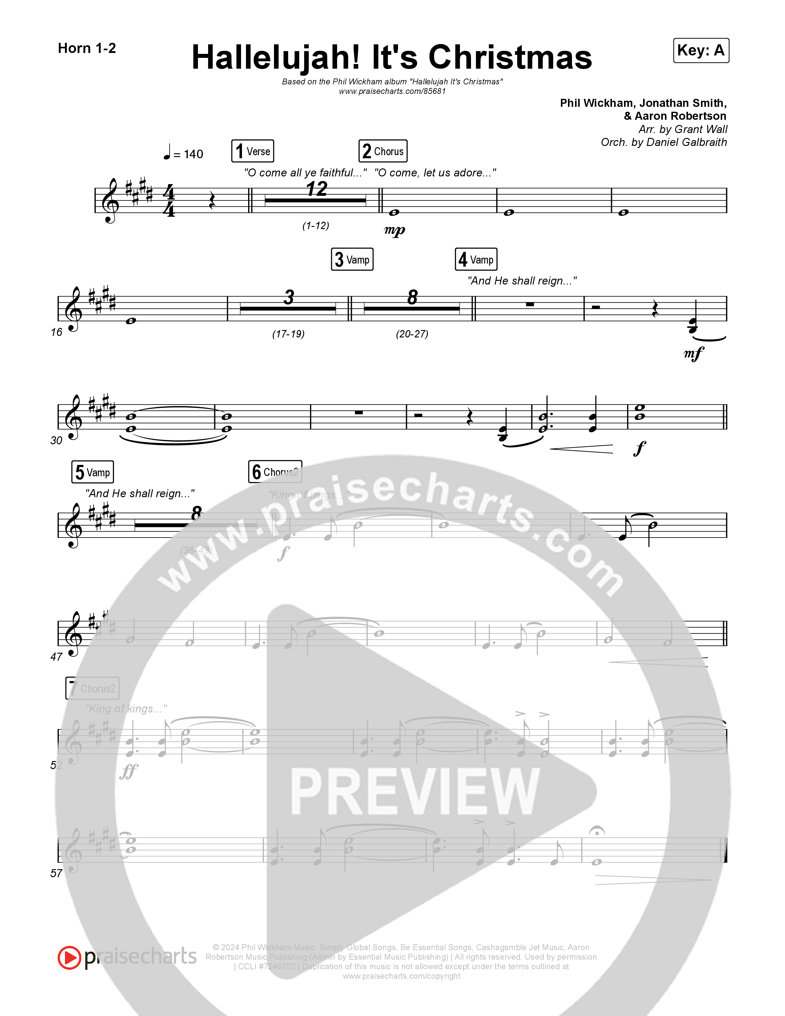 Hallelujah! It's Christmas French Horn 1,2 (Phil Wickham)