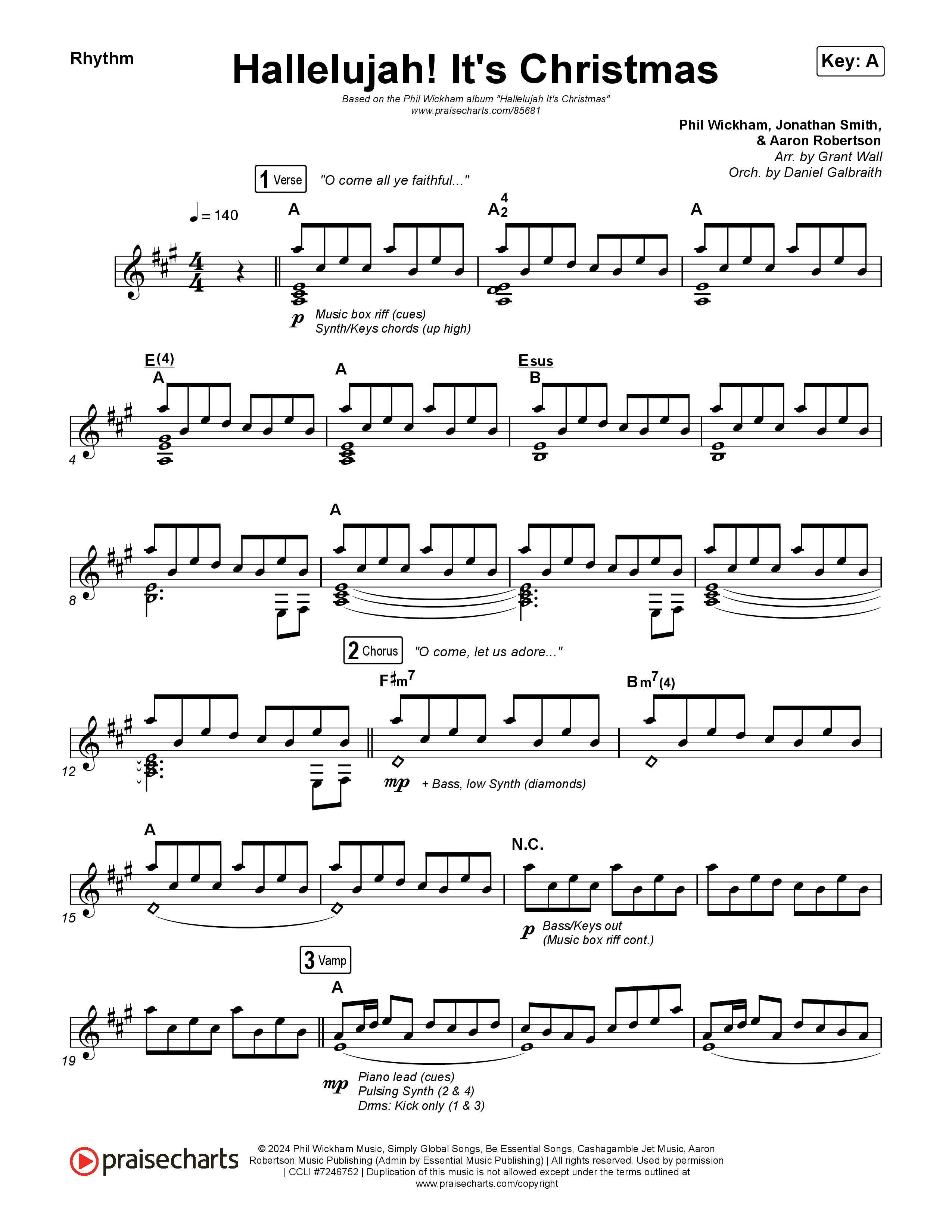 Hallelujah! It's Christmas Rhythm Chart (Phil Wickham)