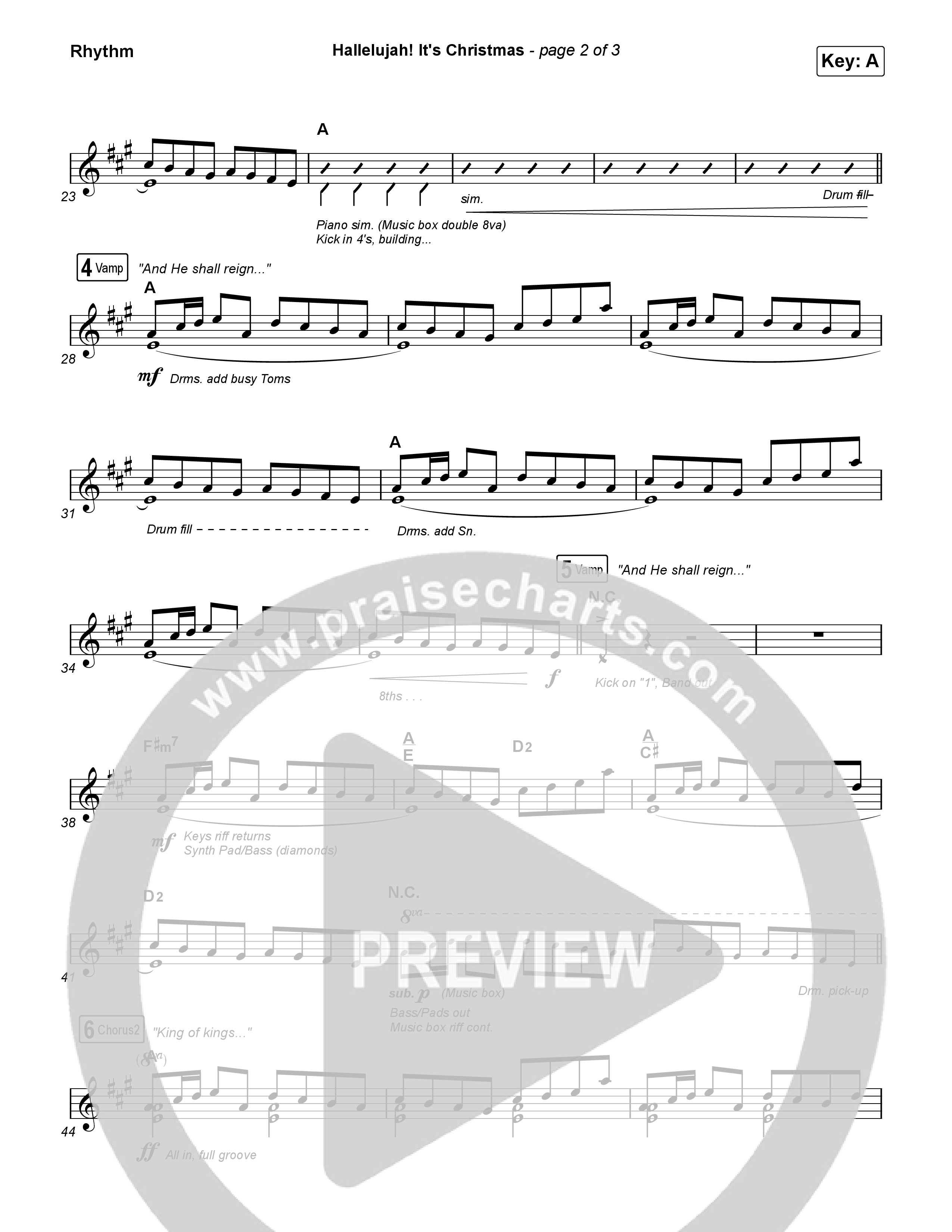 Hallelujah! It's Christmas Rhythm Chart (Phil Wickham)