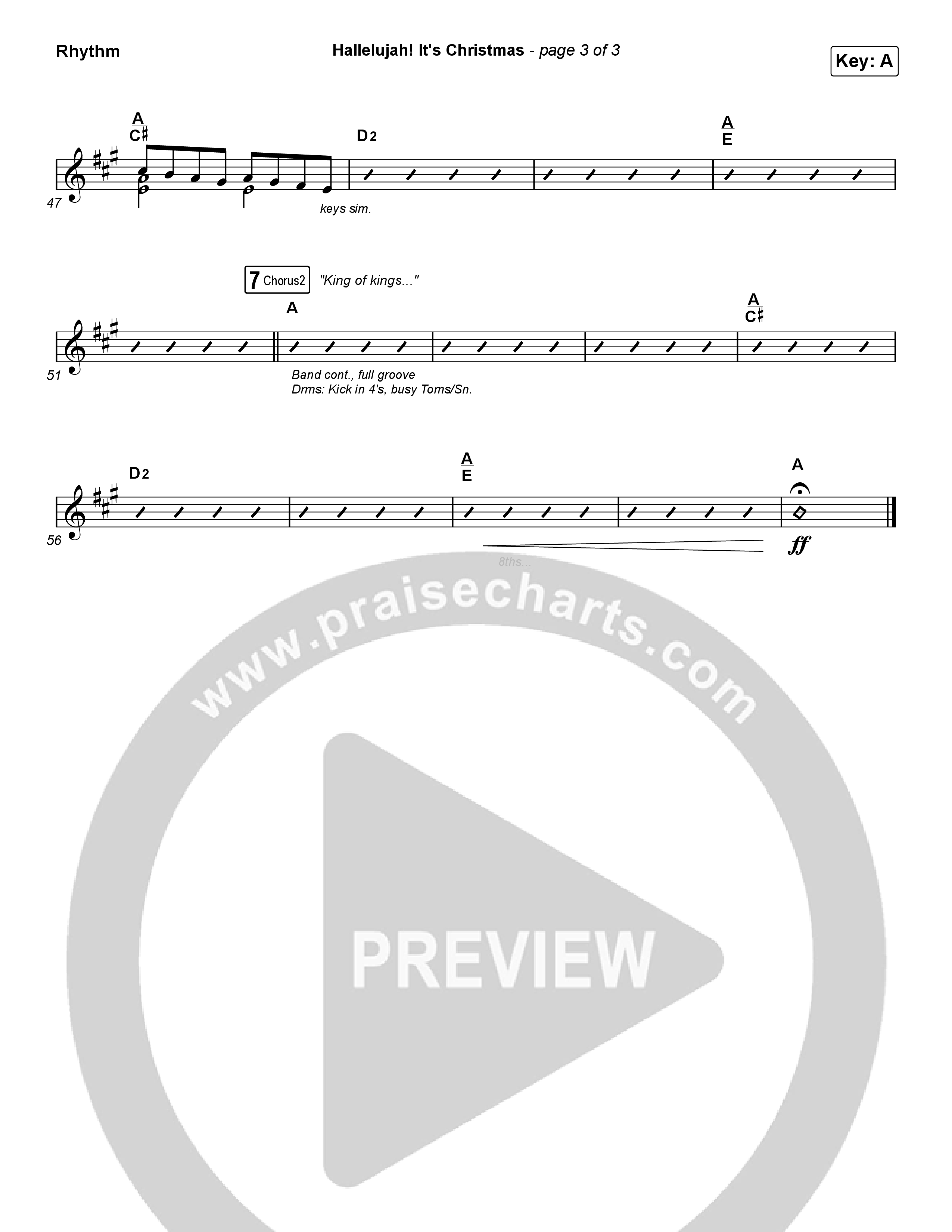 Hallelujah! It's Christmas Rhythm Chart (Phil Wickham)